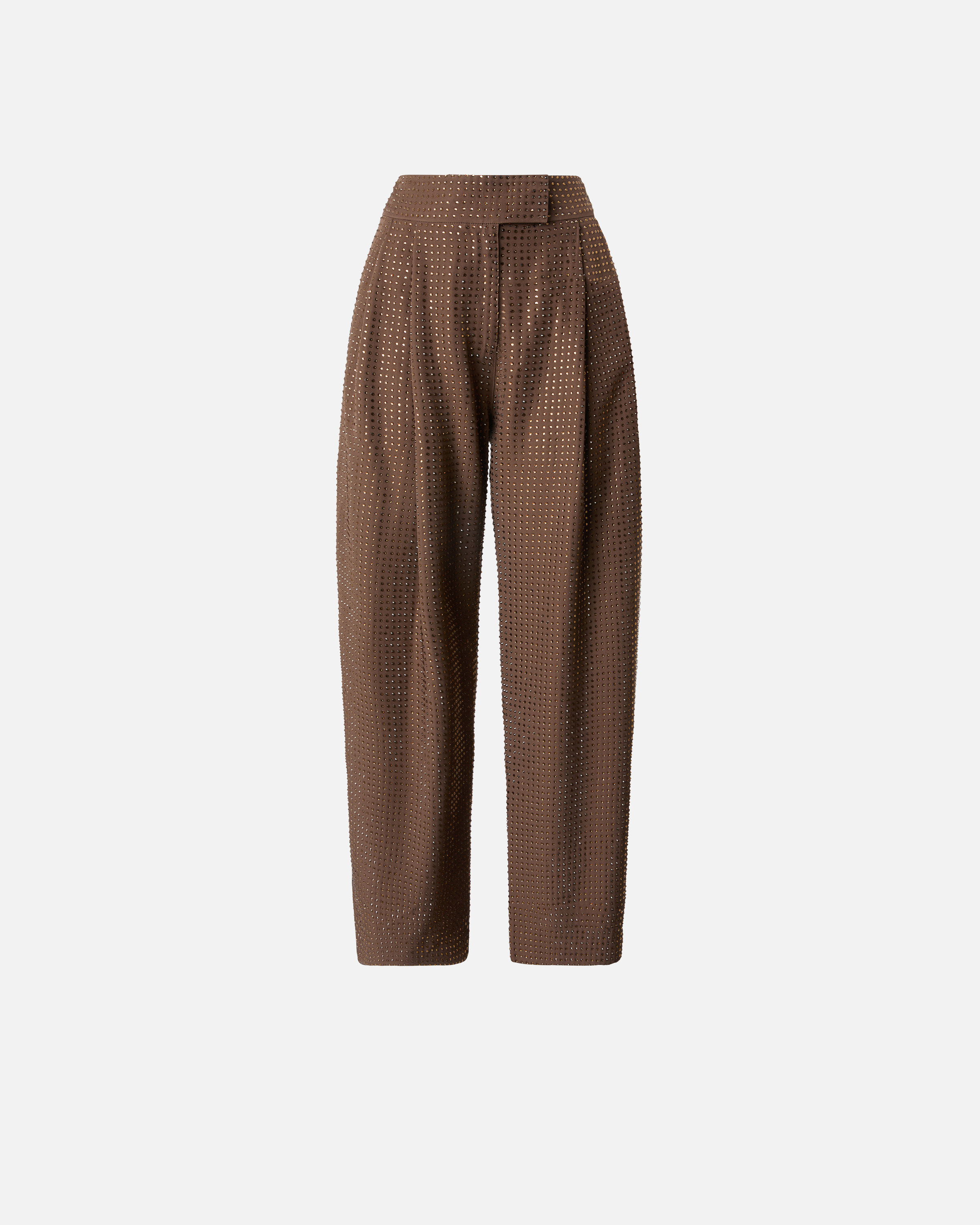 Pinko, Pantalon large à strass all-over, Noir ardoise, 40