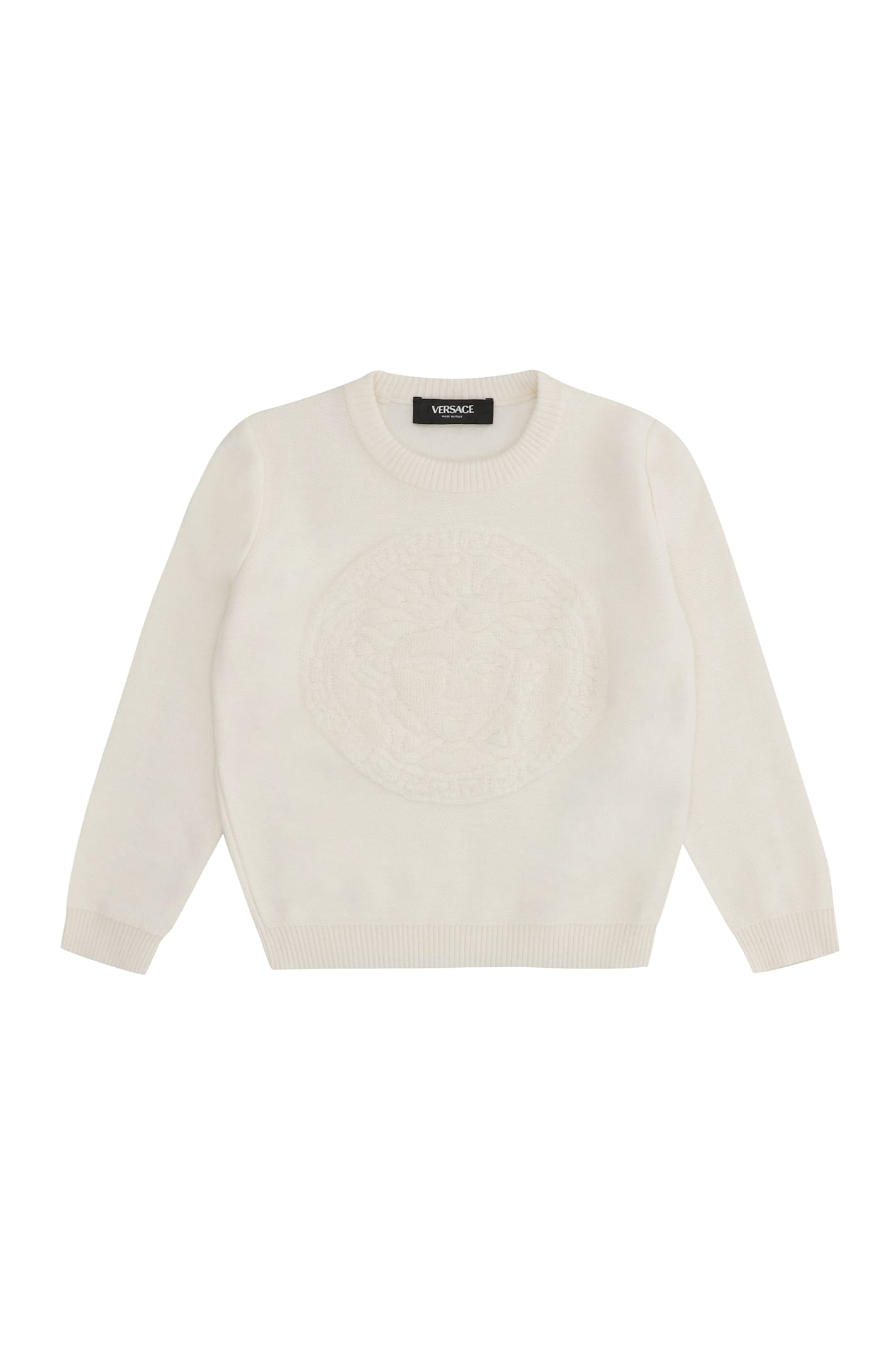 Young Versace Wool-blend Crew-neck Sweater