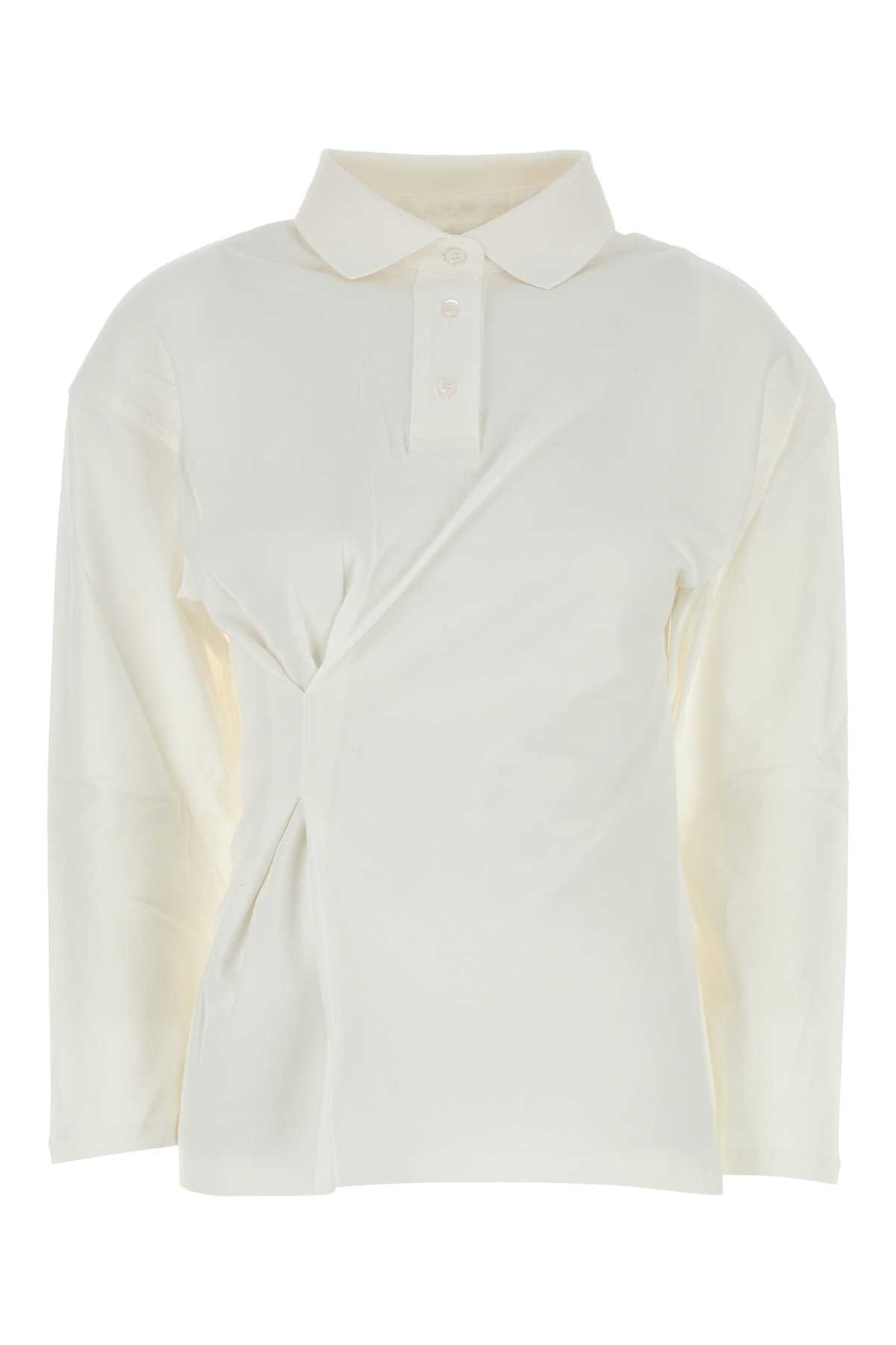 Gimaguas White Stretch Cotton Ladypolo Polo Shirt