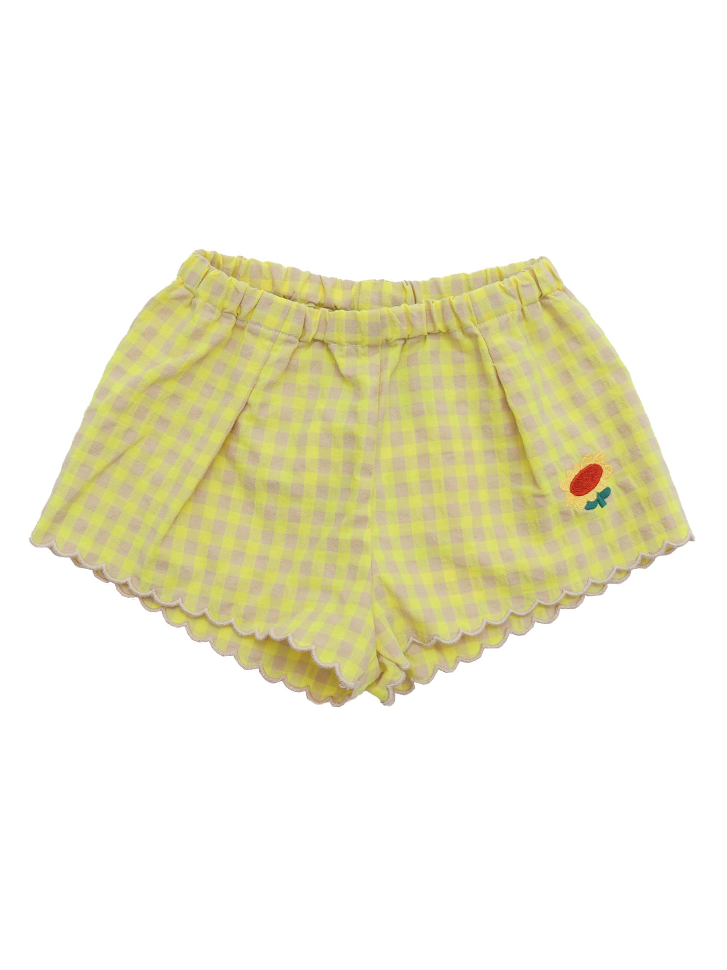 Bobo Choses Vichy Ruffle Woven Shorts