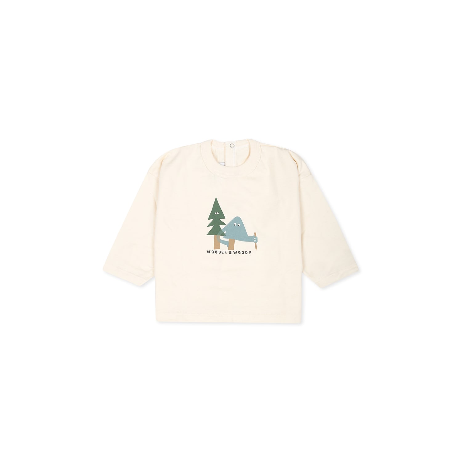 Petit Bateau Ivory T-shirt For Babykids With Tree Print