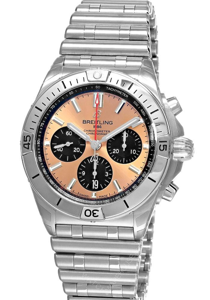 BREITLING Chronomat B01 SS 42MM Copper Dial Men's Watch AB0134101K1A1