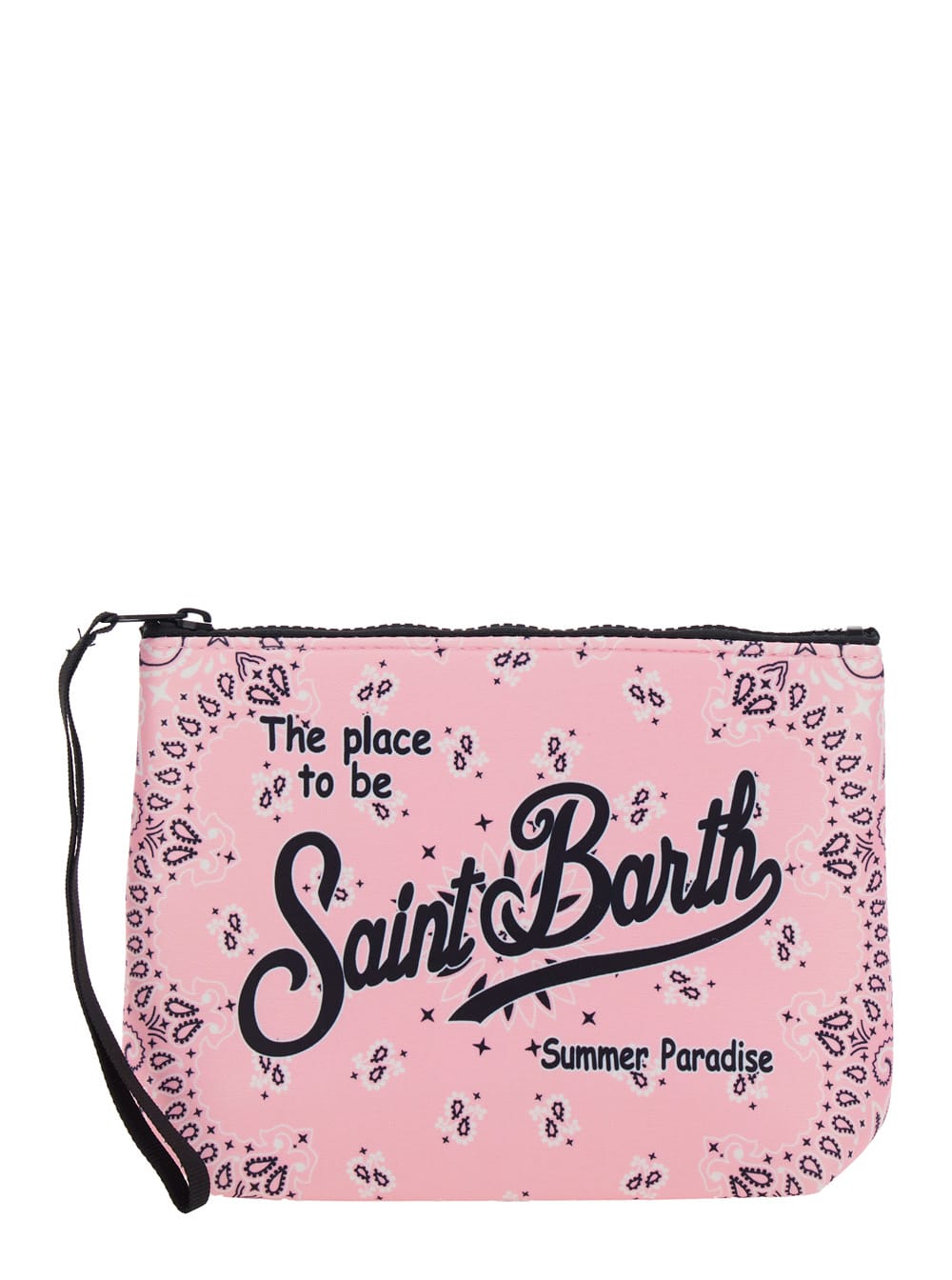 MC2 Saint Barth aline Pink Clutch With Lettering Logo On The Front And All-over Print In Rubber Girl
