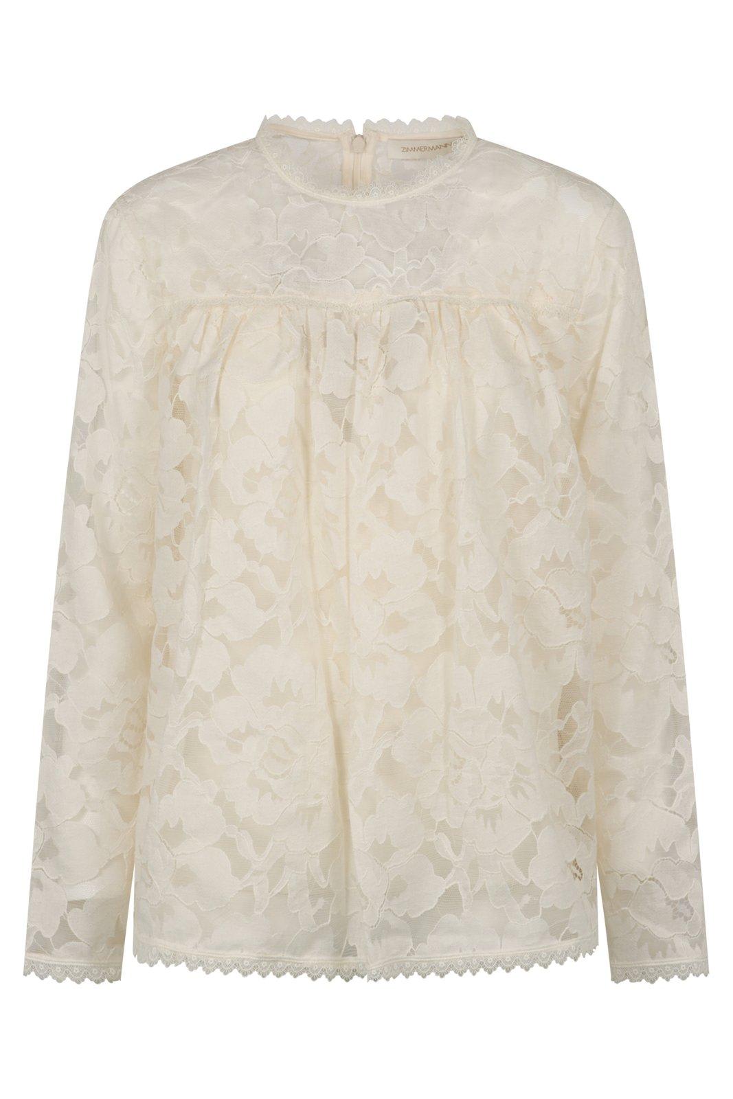 Zimmermann Illuminate Lace Gathered Top