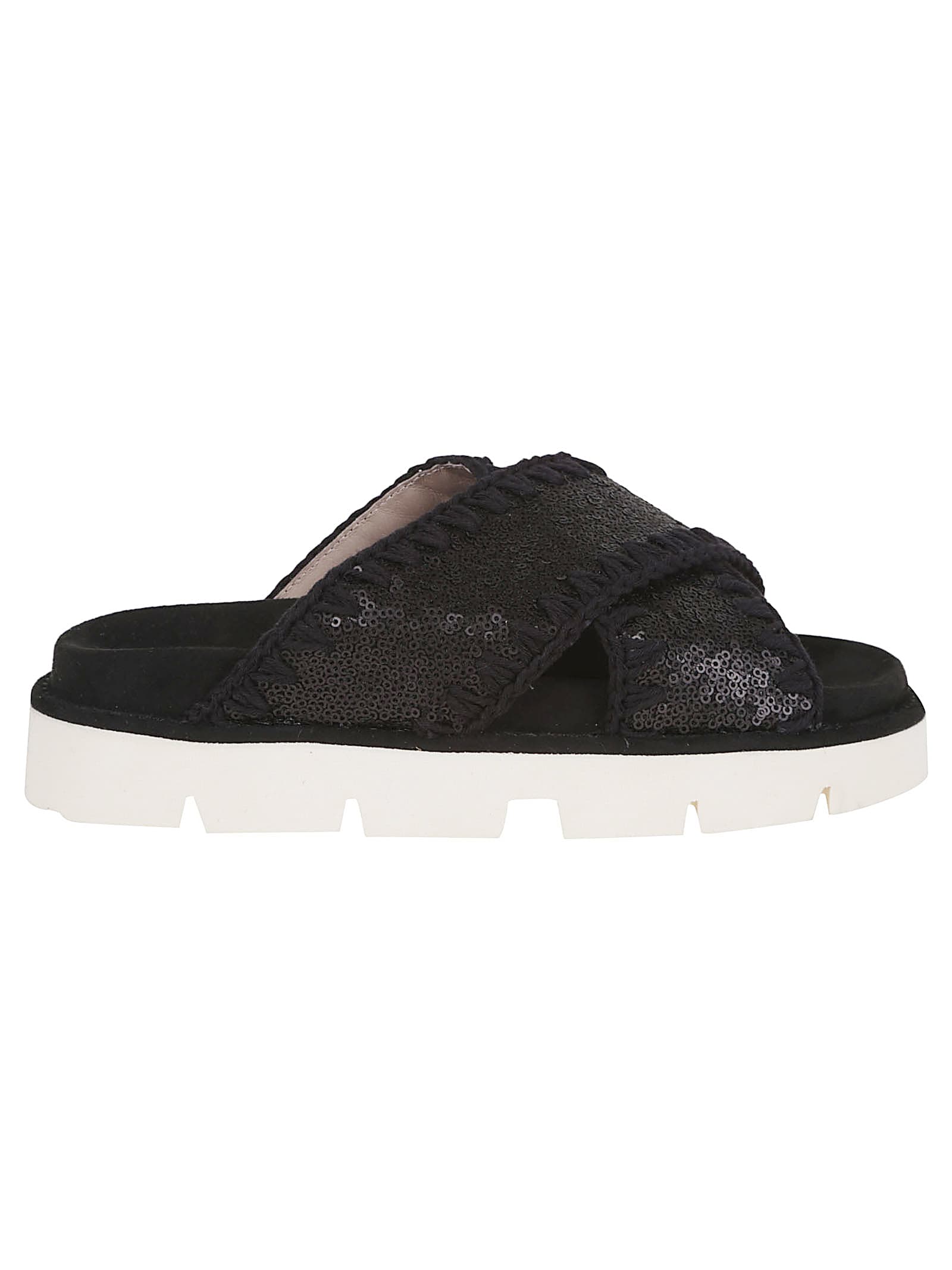 Mou Criss-cross Bio Sandal Plain Microsequins