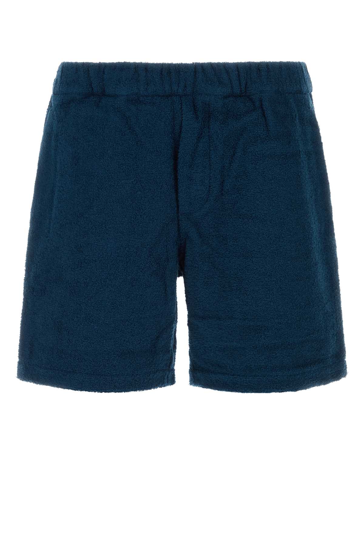 Prada Navy Blue Terry Bermuda Shorts