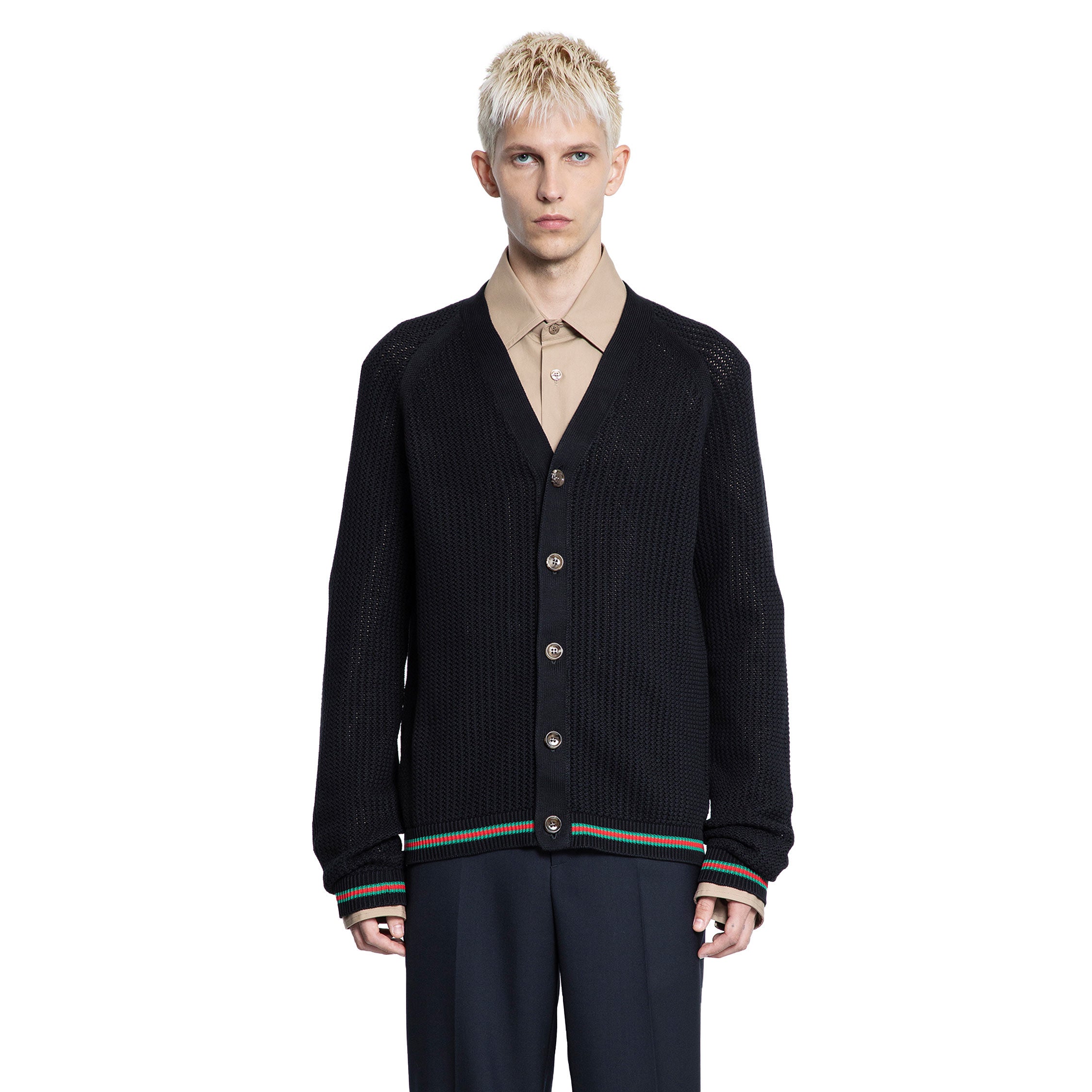 Cotton Knit Web Cardigan