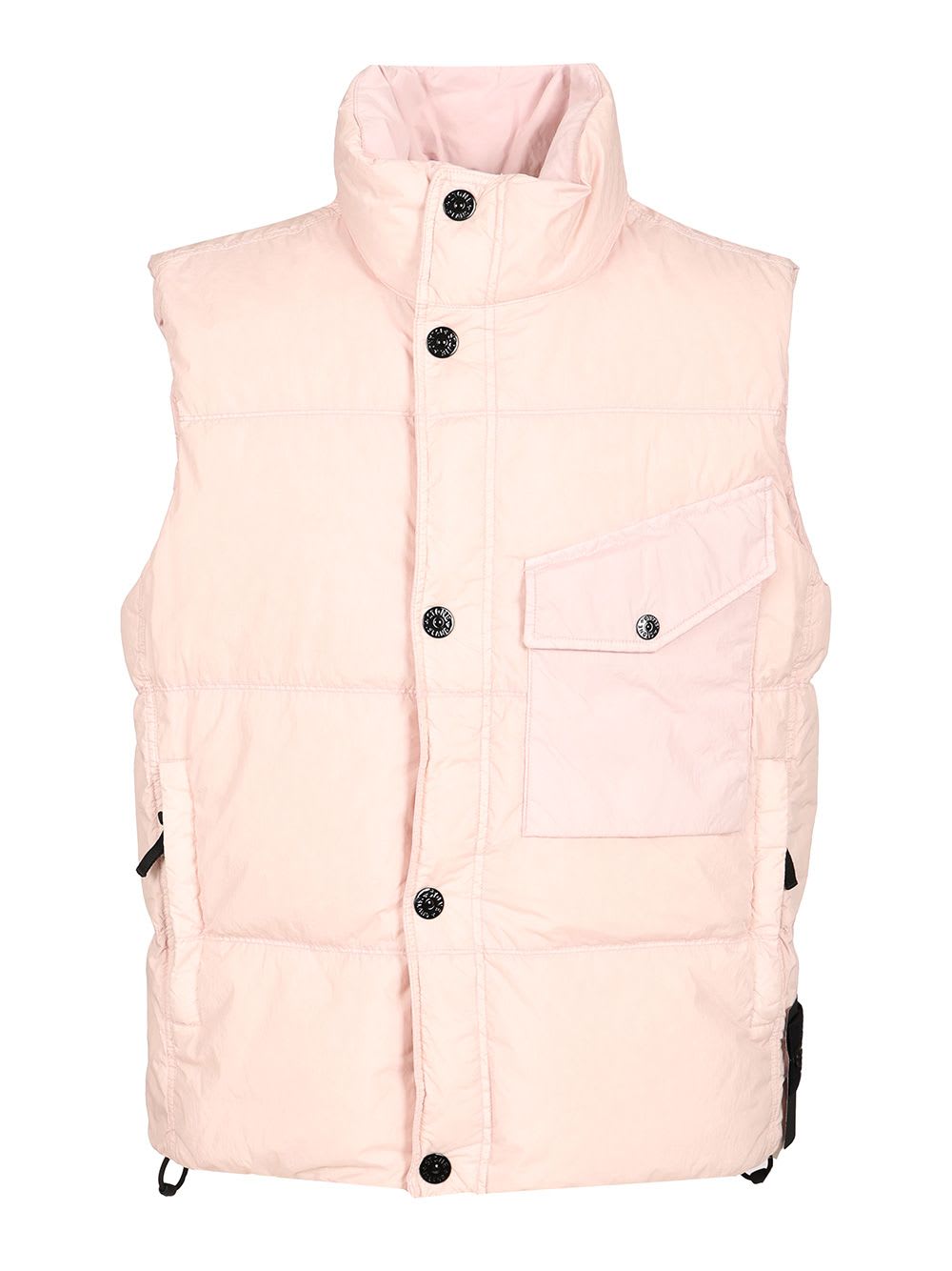 Stone Island Down Vest In Lightweight Nylon Reps
