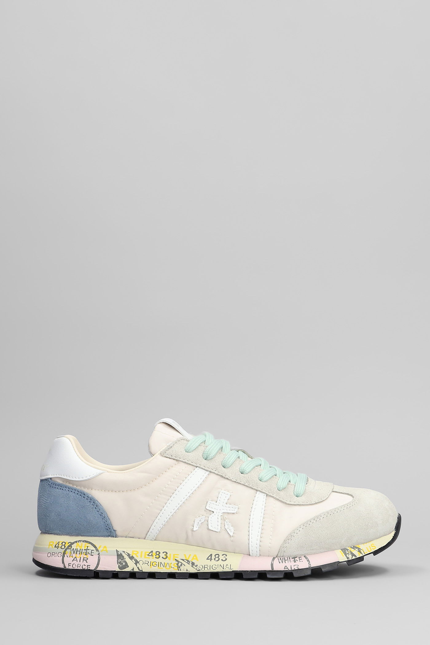 Premiata Lucy Sneakers In Powder Suede And Fabric