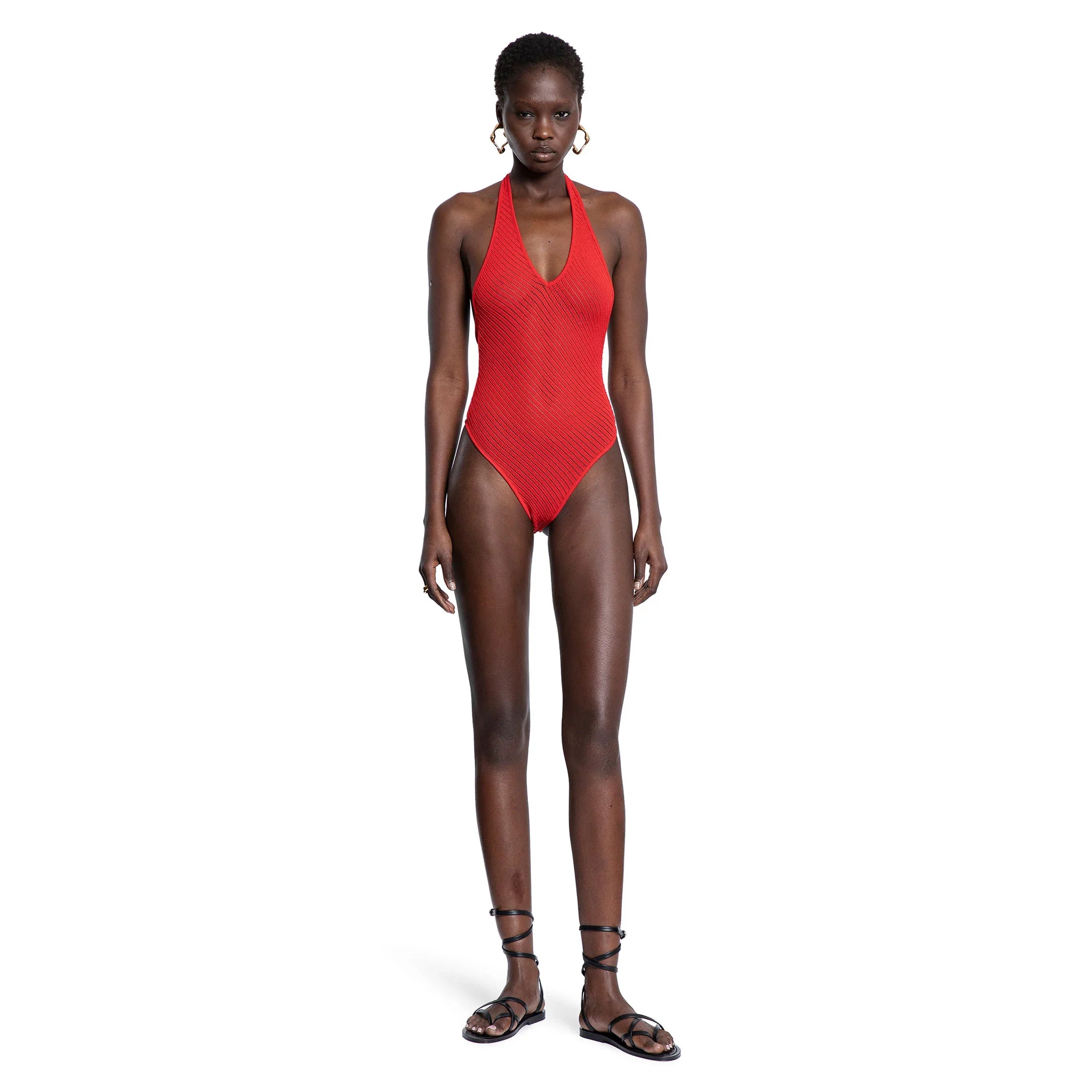 Pointelle Stitch Knit Swimsuit