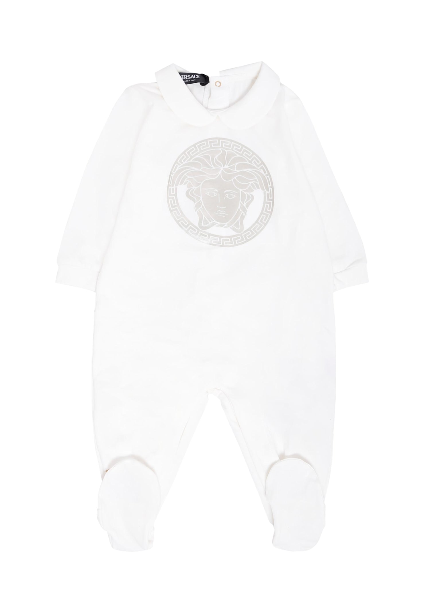 Versace Ivory Babygrow With Medusa Fro Baby