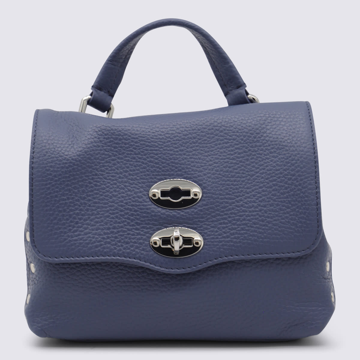 Zanellato Blue Leather Postina Baby Top Handle Bag
