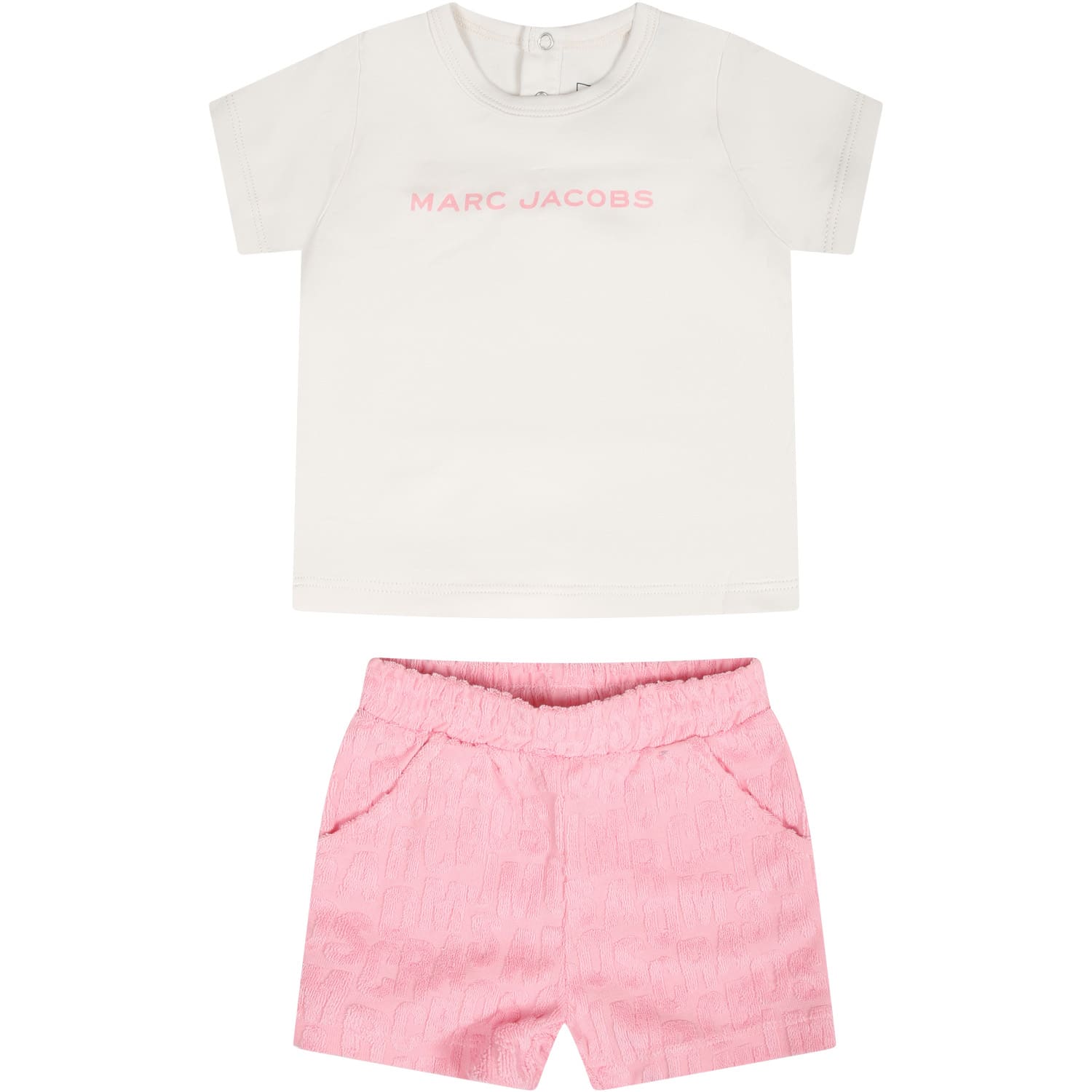 Marc Jacobs Pink Set For Baby Girl With Logo