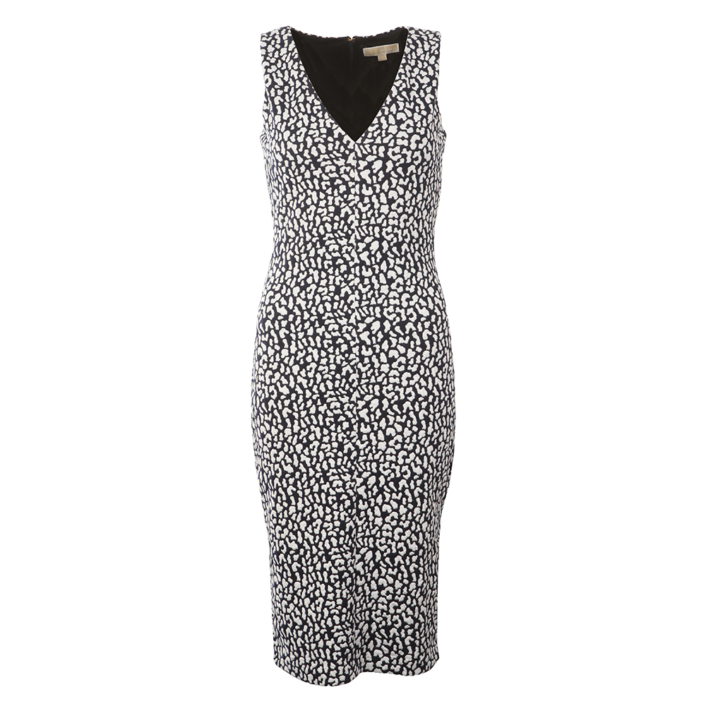 Sporty Jacquard V Neck Dress