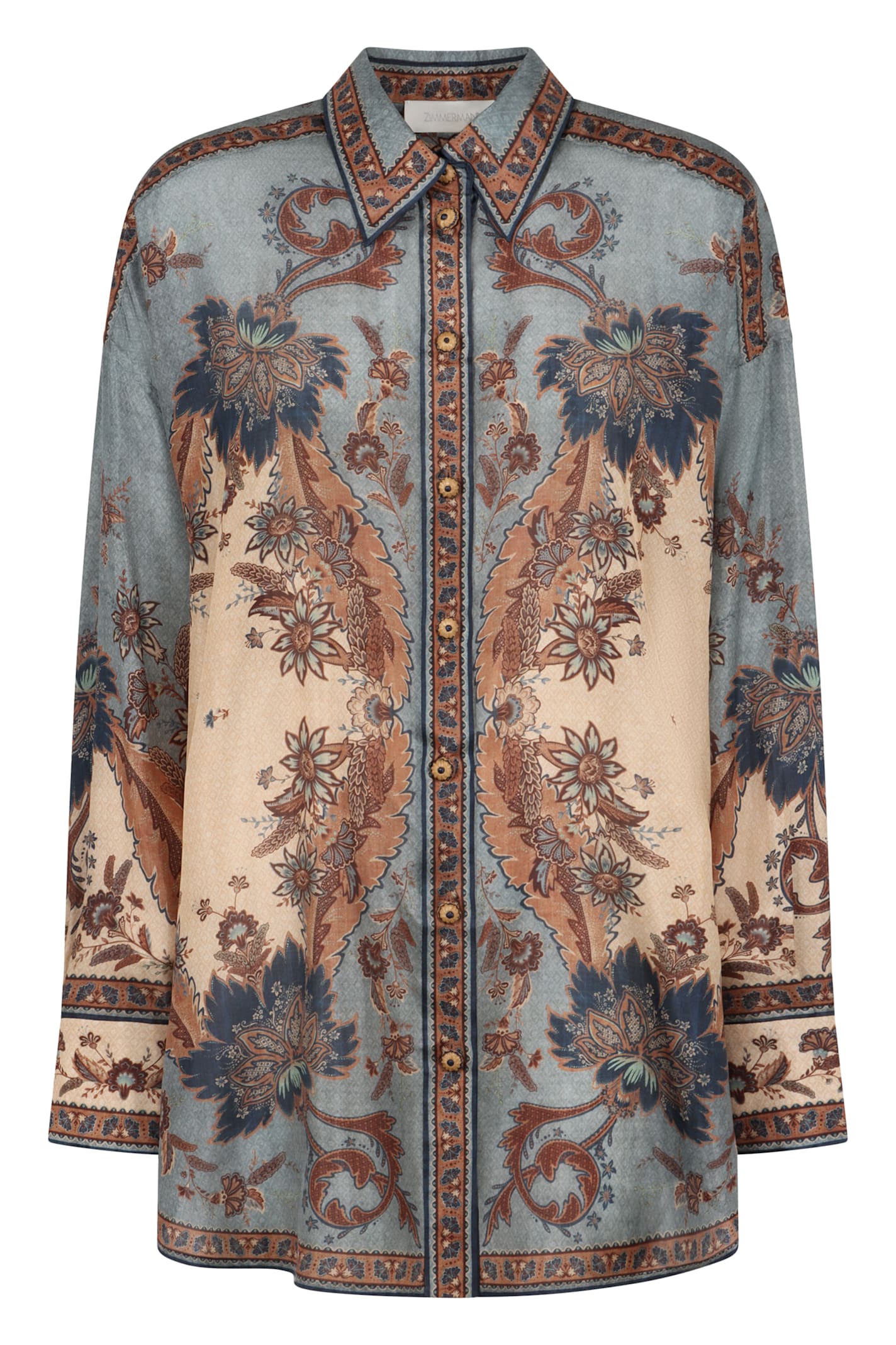 Zimmermann Ascension Manstyle Printed Silk Shirt
