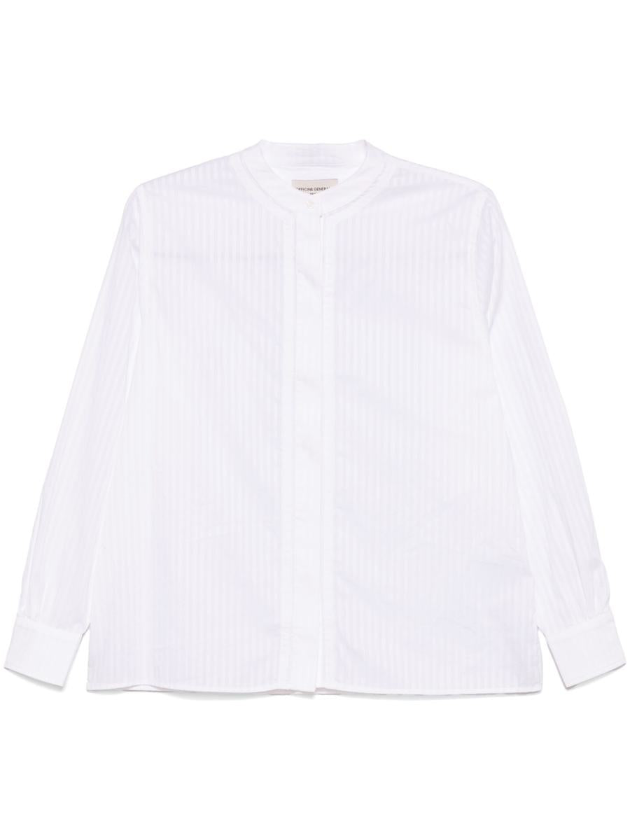 Officine Générale Lauranne Cotton Satin Stripe Clothing