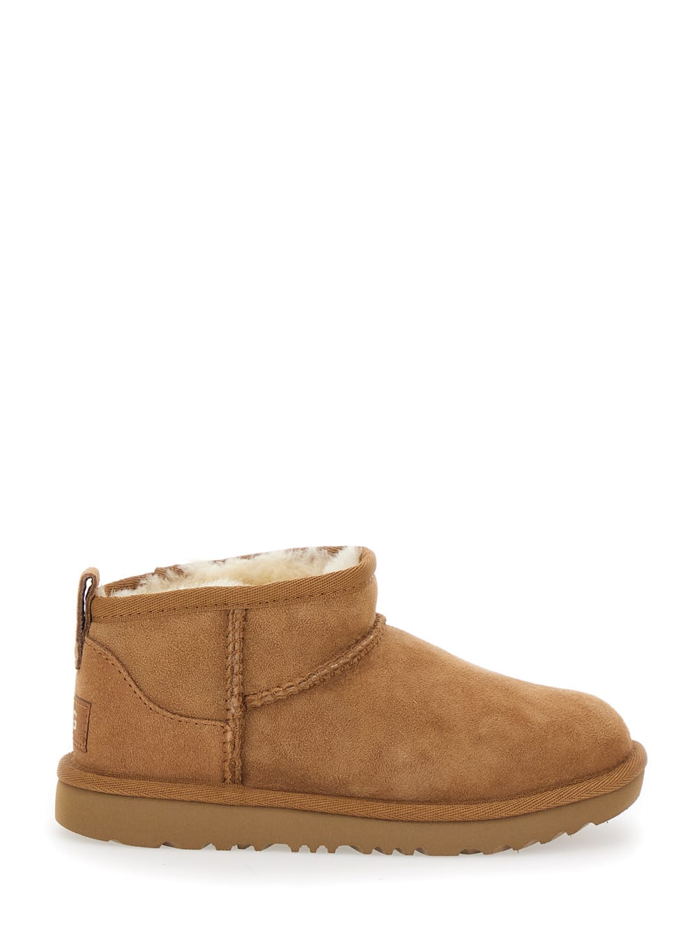 Brown Ultra Mini Ugg Ankle Boots In Suede Baby Girl