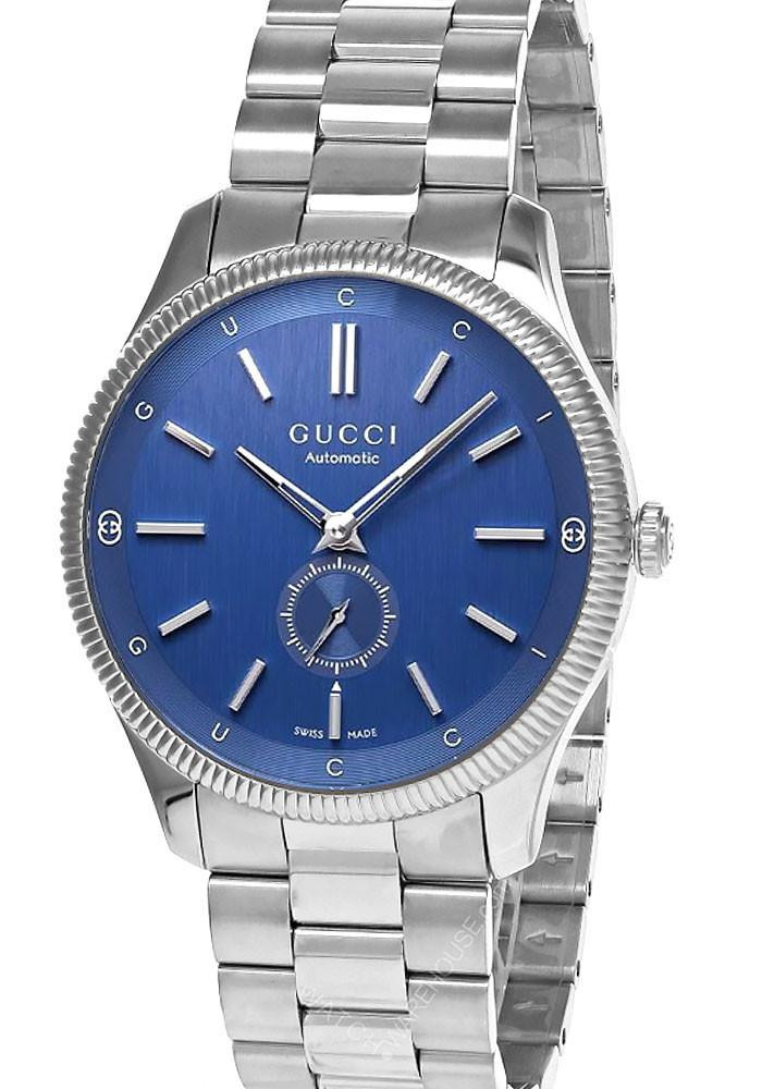 GUCCI G-Timeless AUTO 40MM Stainless Steel Blue Dial Men's Watch YA126389