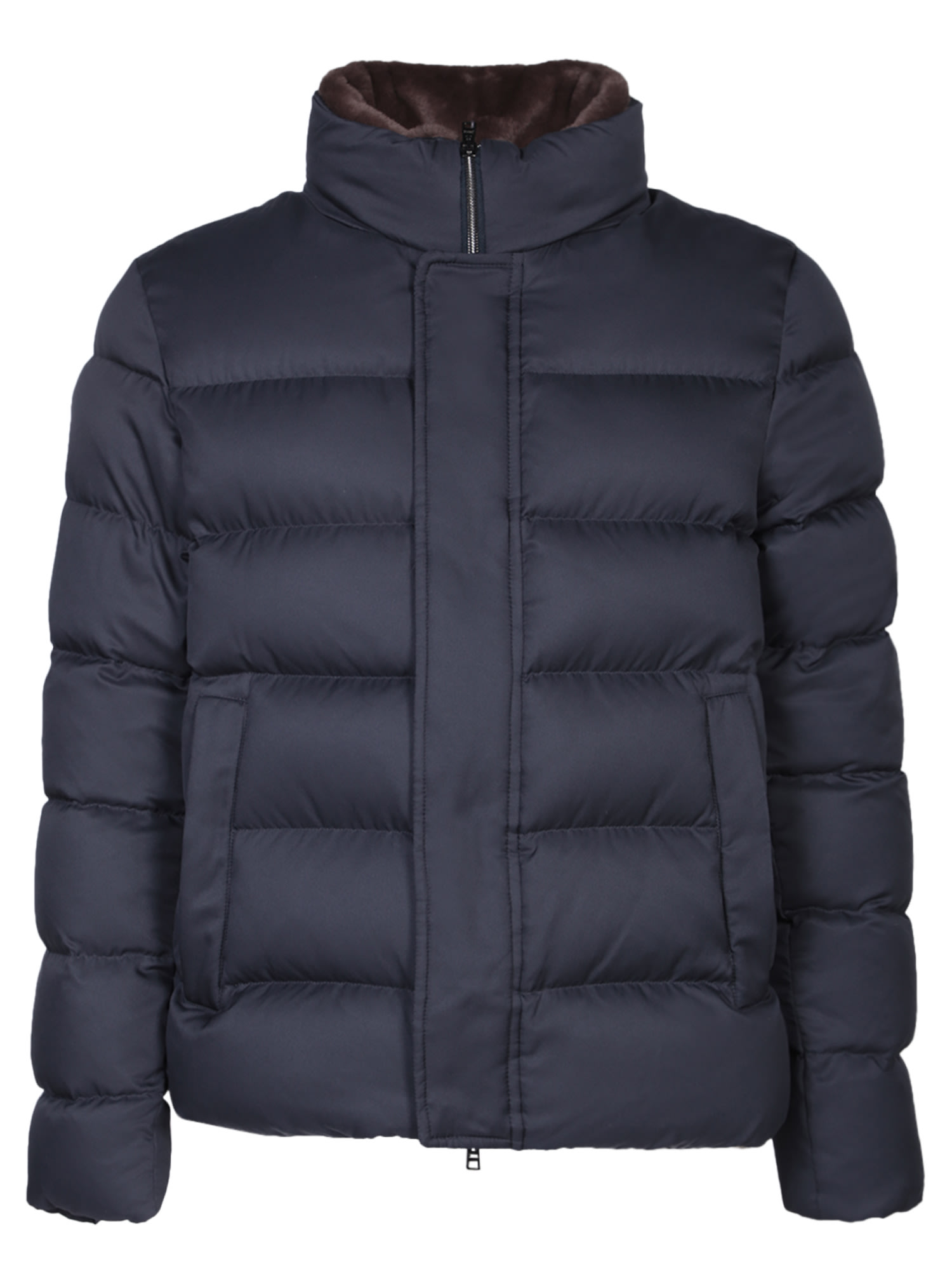 Herno Short Down Jacket With Detachable Fur Insert
