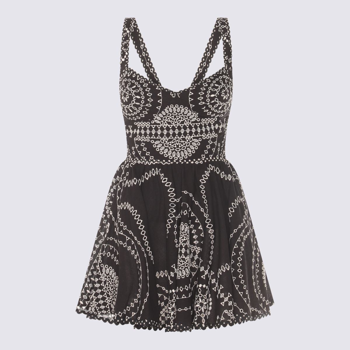 Charo Ruiz Black Cotton And Linen Blend Dress