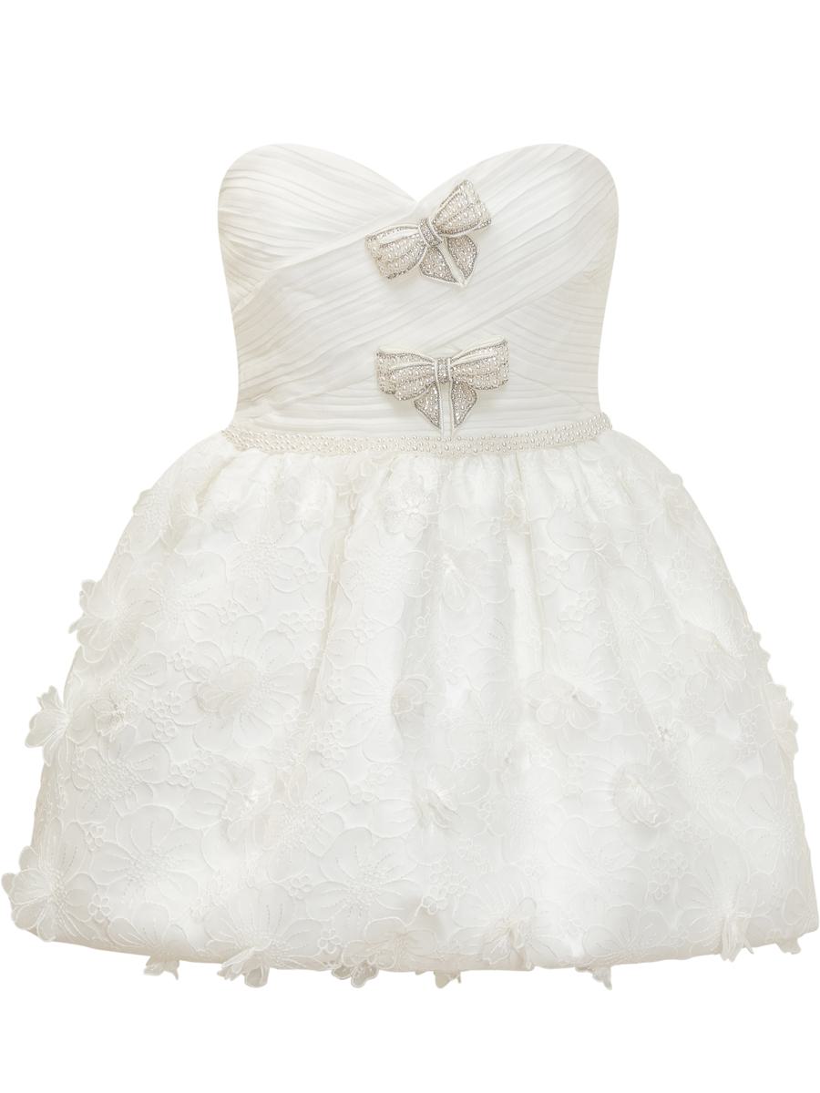 Self-Portrait Bridal Organza Mini Dress With Bow