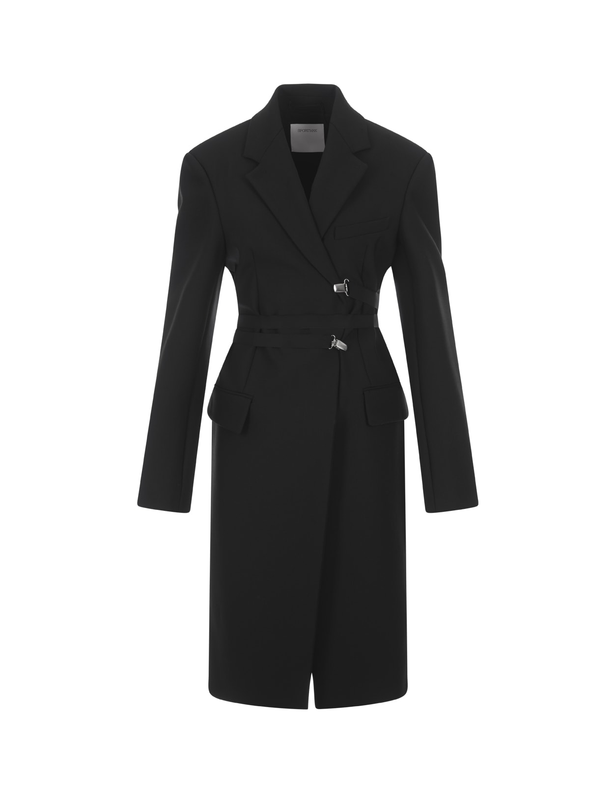 SportMax Black Assiro Coat