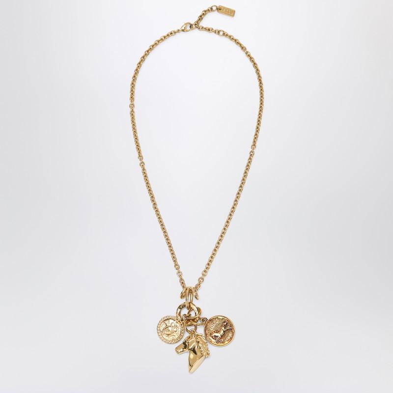 Chloé Charm Necklace In Vintage Gold