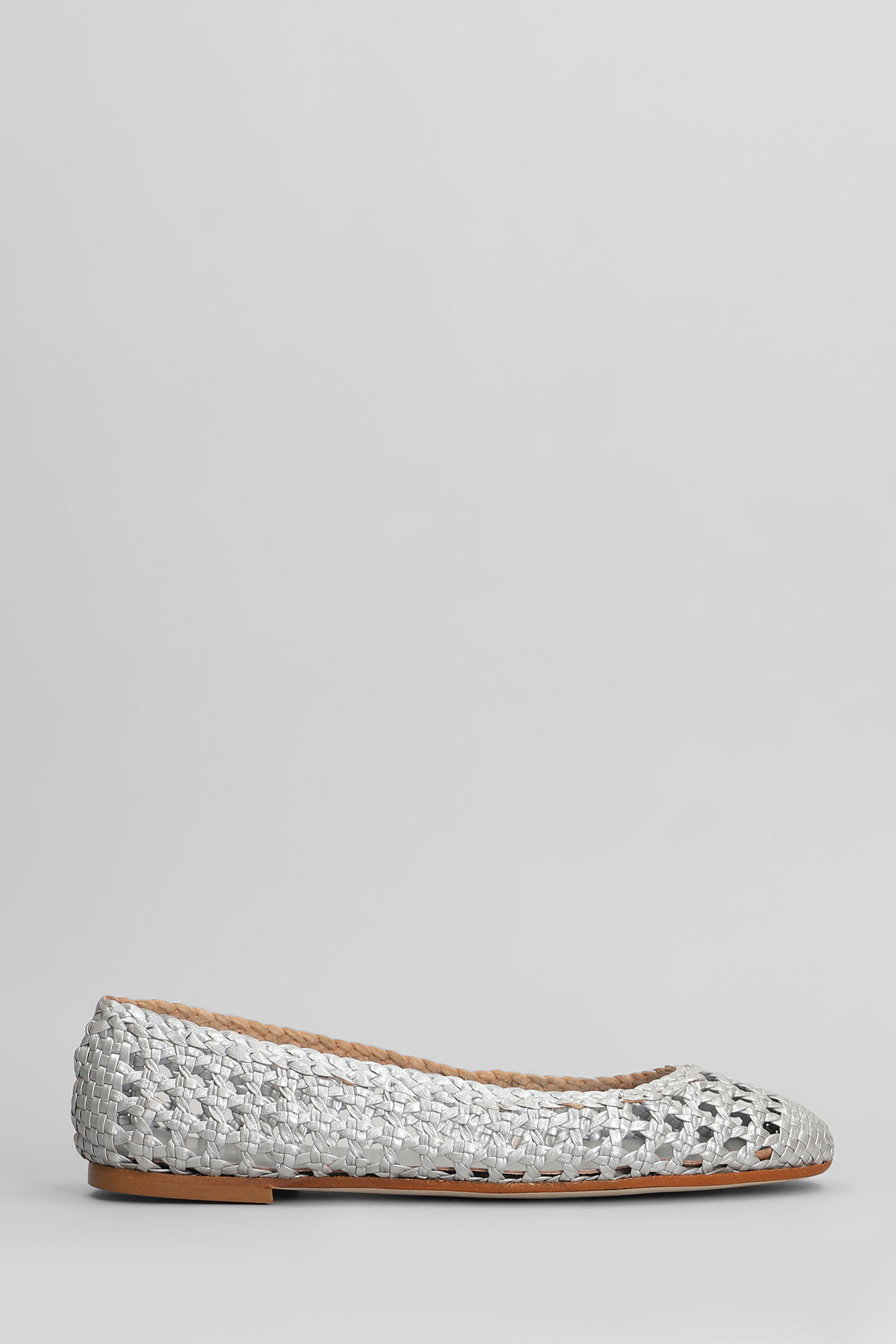 Fabio Rusconi Ballet Flats In Silver Leather