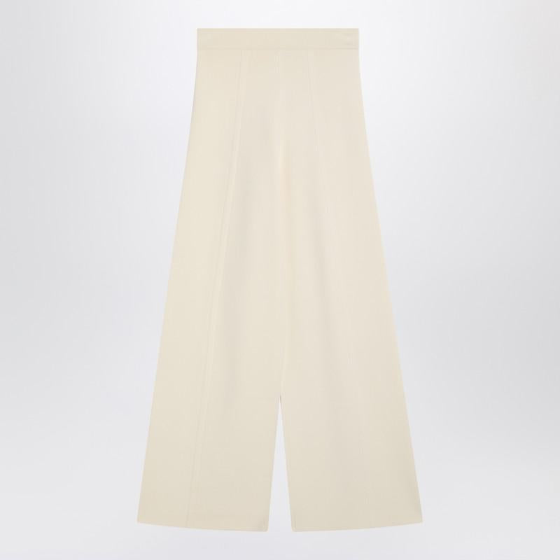 Max Mara Ivory Wide Leg Pants In Knit