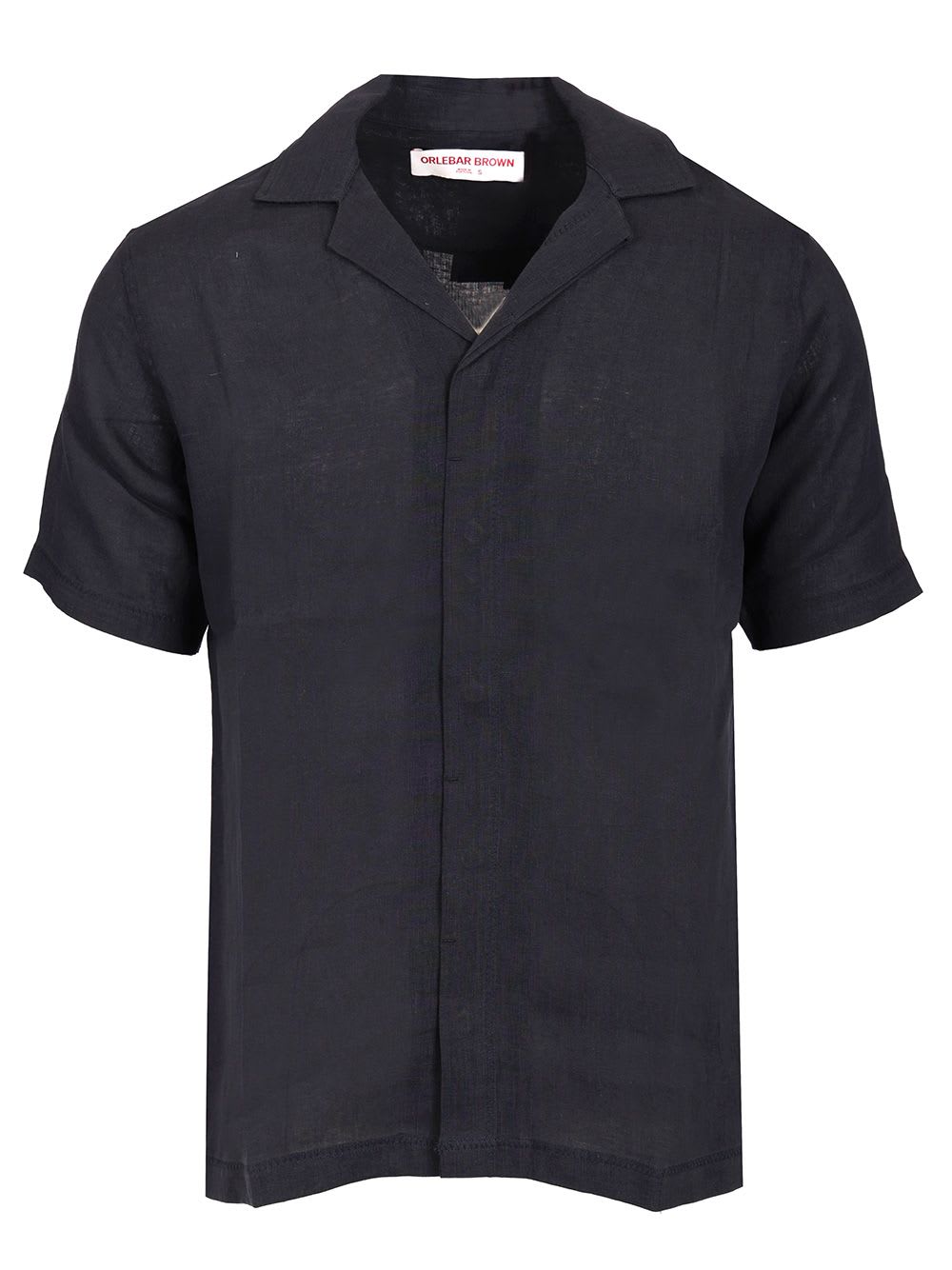 Orlebar Brown Black Linen Short Sleeve Shirt