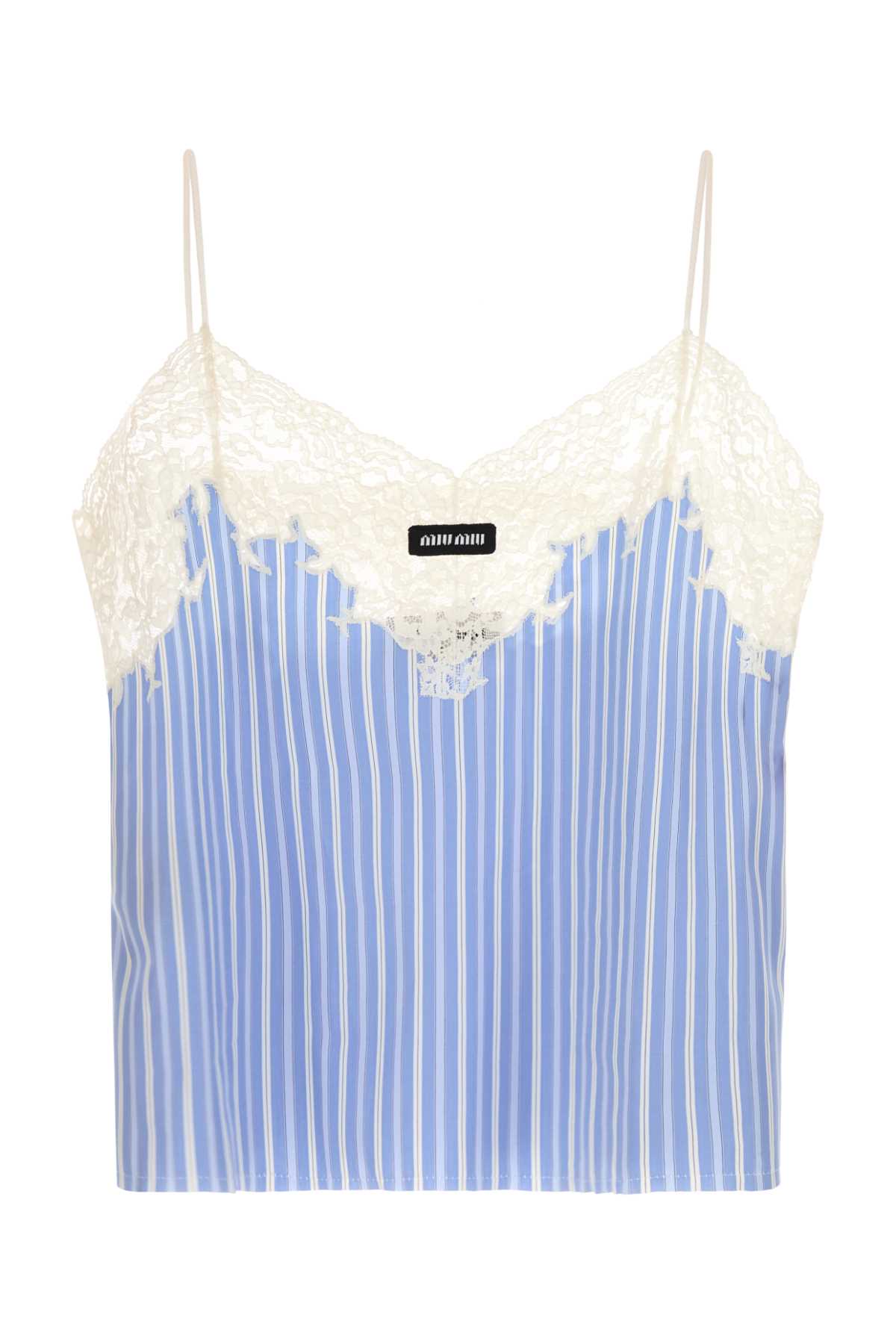 Miu Miu Embroidered Poplin Top