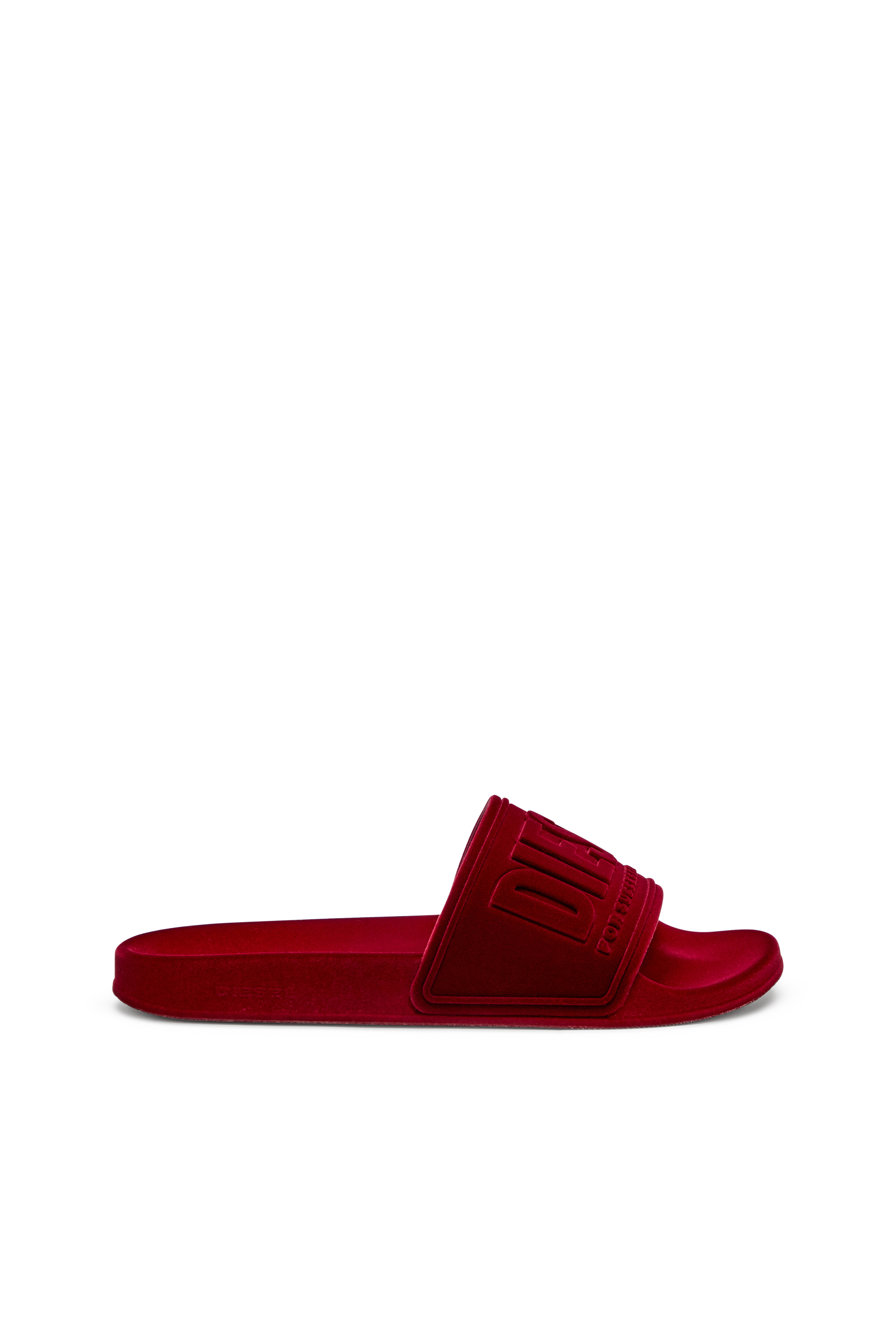 Diesel - Sa-Mayemi-Pool slides with velvety flocking - Slides - Woman - Red