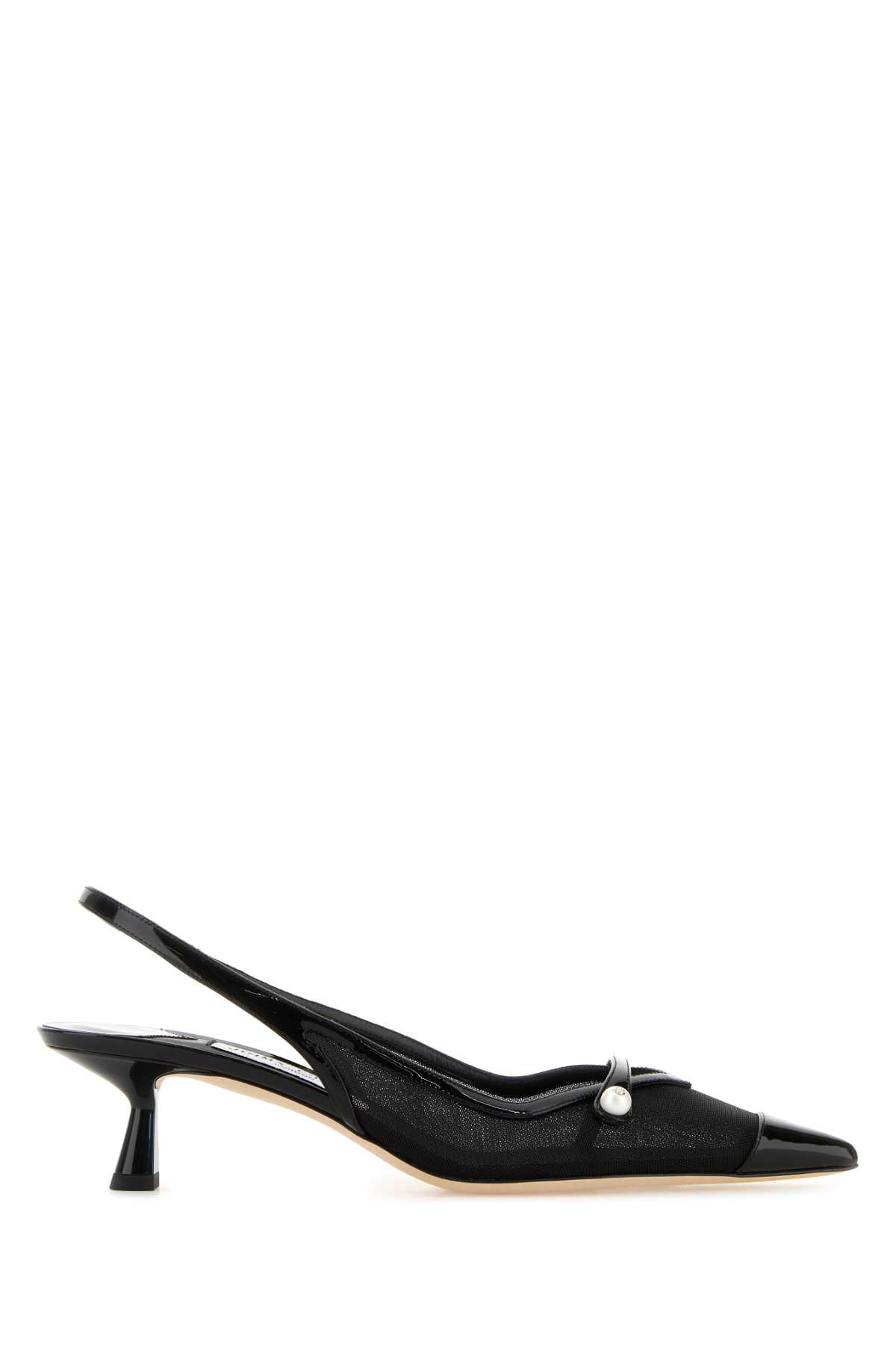 Jimmy Choo Black Mesh Amita 45 Pumps