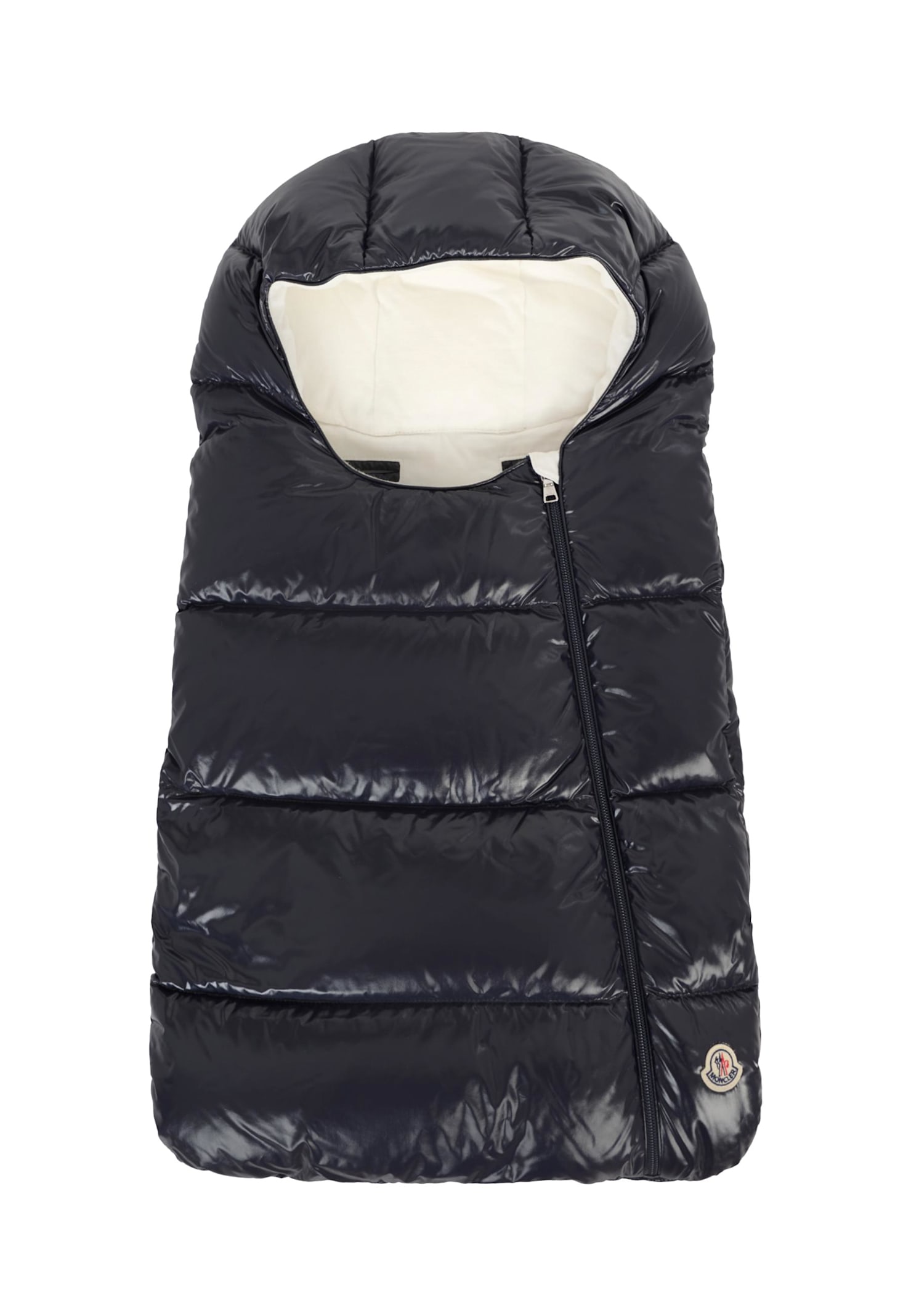 Moncler Blue Sleeping Bag For Babykids With Logo Patch