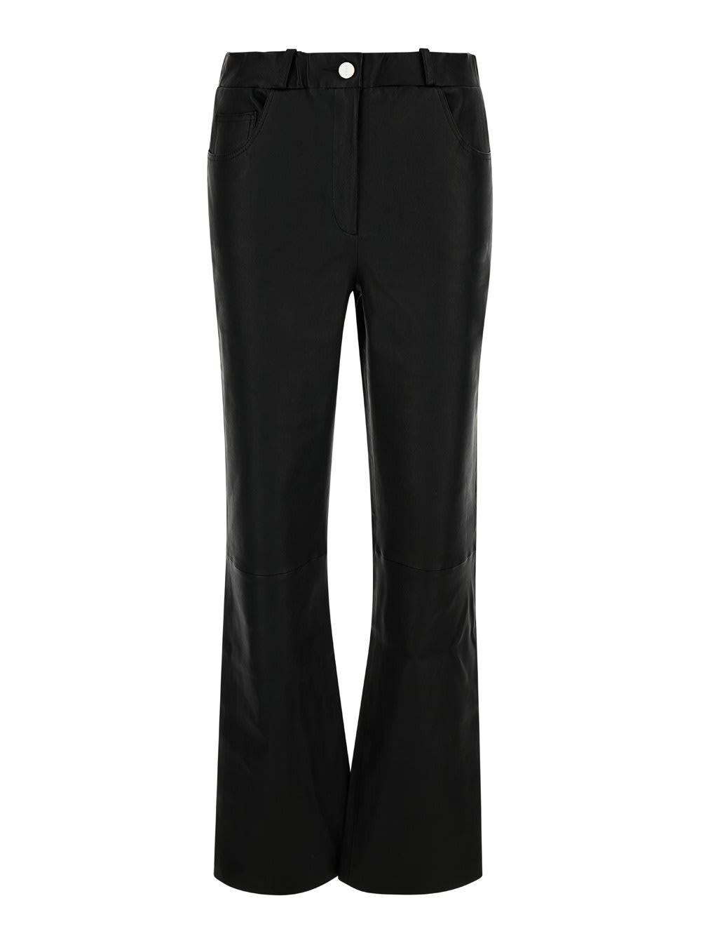 ARMA Black Wide Trousers In Leather Woman