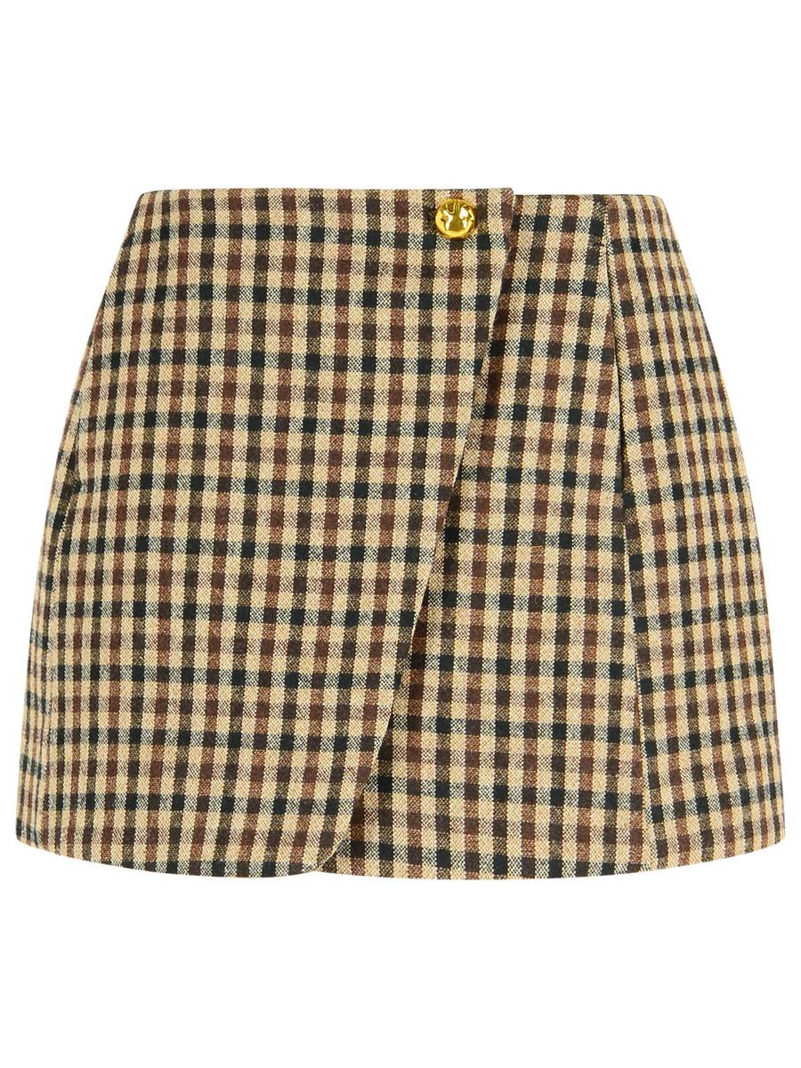 Ganni Brown Wool Blend Skirt