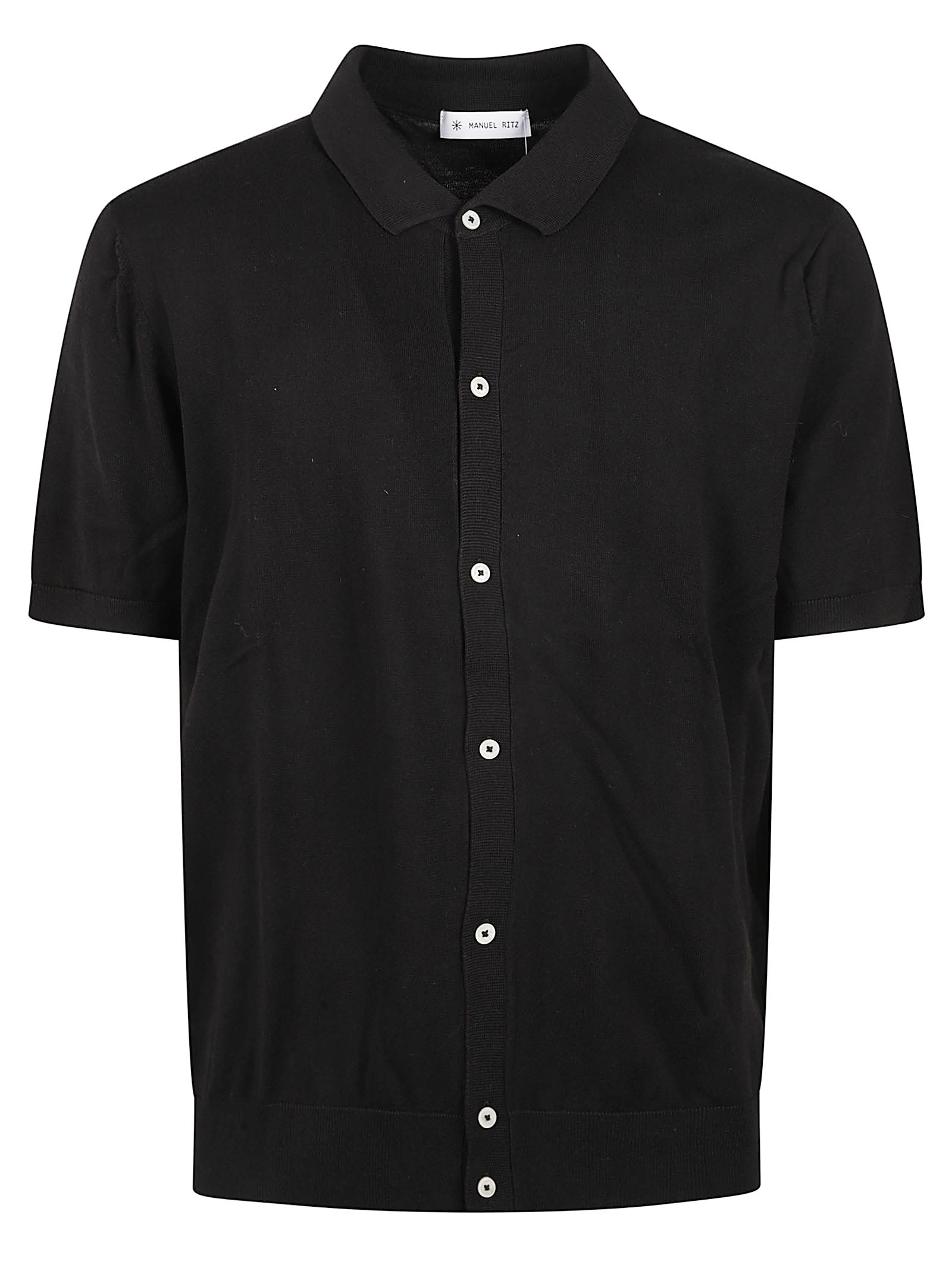 Manuel Ritz Rib Trim Buttoned Top