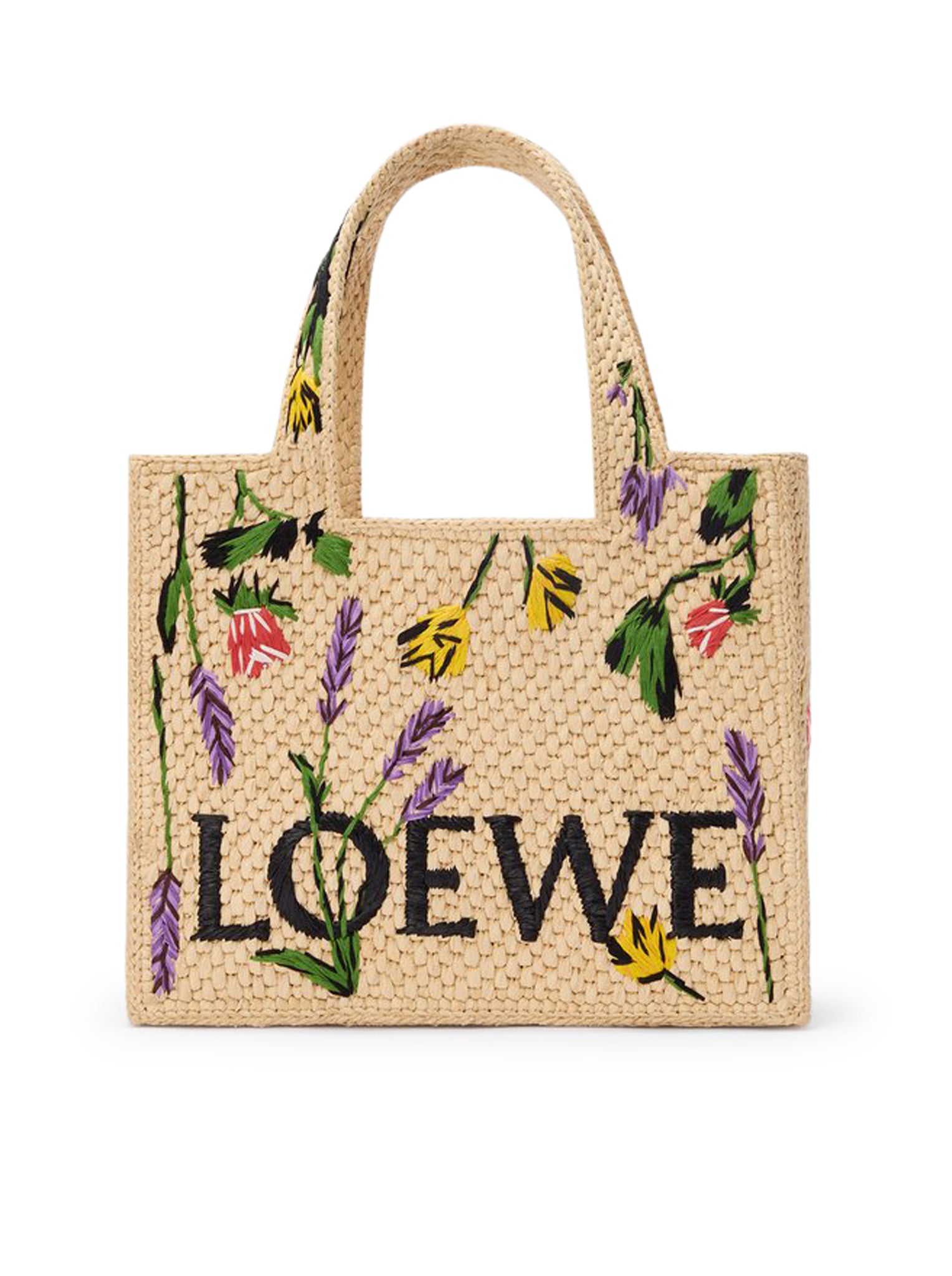 LOEWE FONT托特小号拉菲草包 - Loewe X Paula's Ibiza 女款