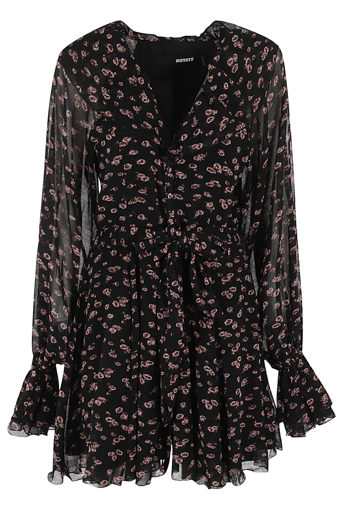 Rotate by Birger Christensen Crinkled Ls Mini Dress