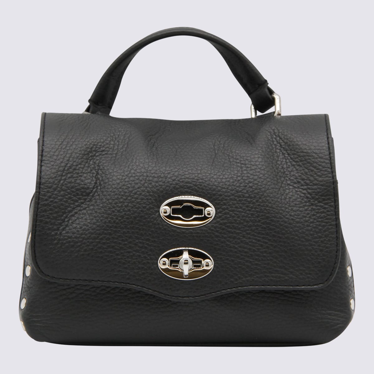 Zanellato Black Leather Postina Baby Top Handle Bag