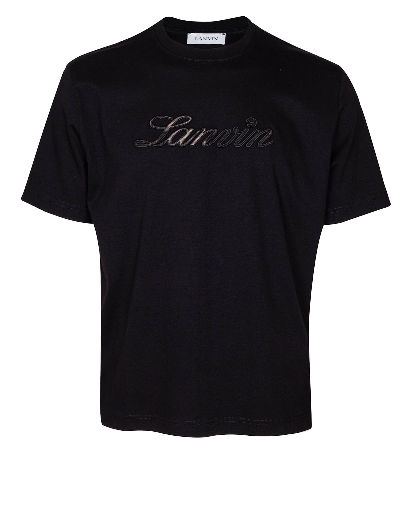 Lanvin Denim T-shirt With Embroidered Logo