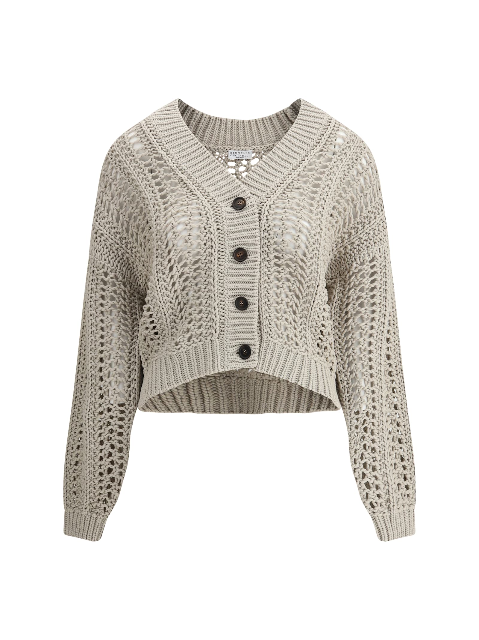 Brunello Cucinelli Cardigan In Perforated Knit
