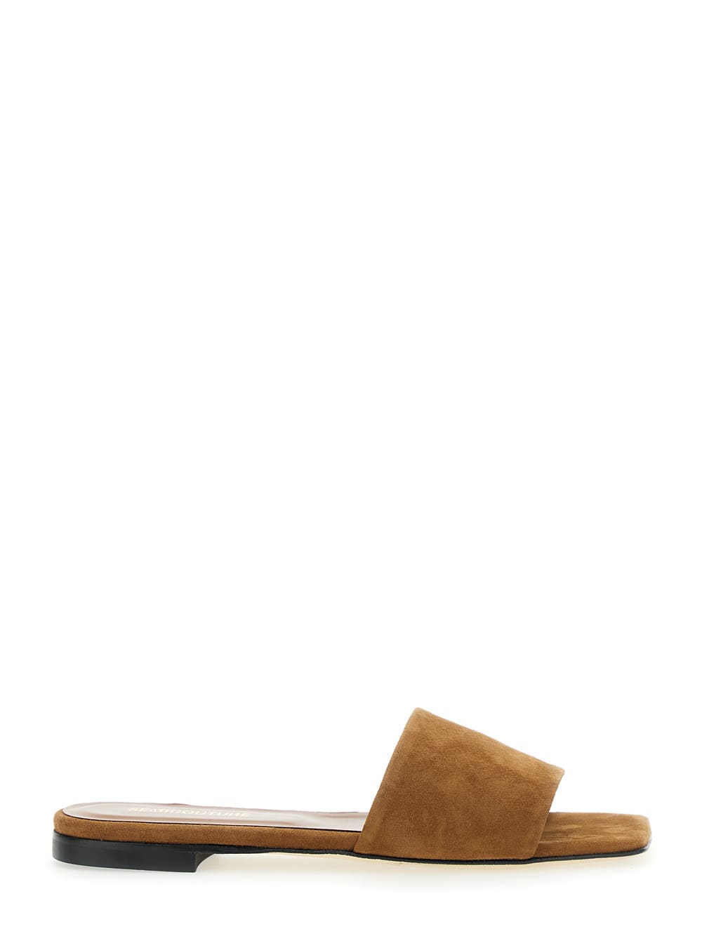 SEMICOUTURE Brown Slide Sandals In Suede Woman