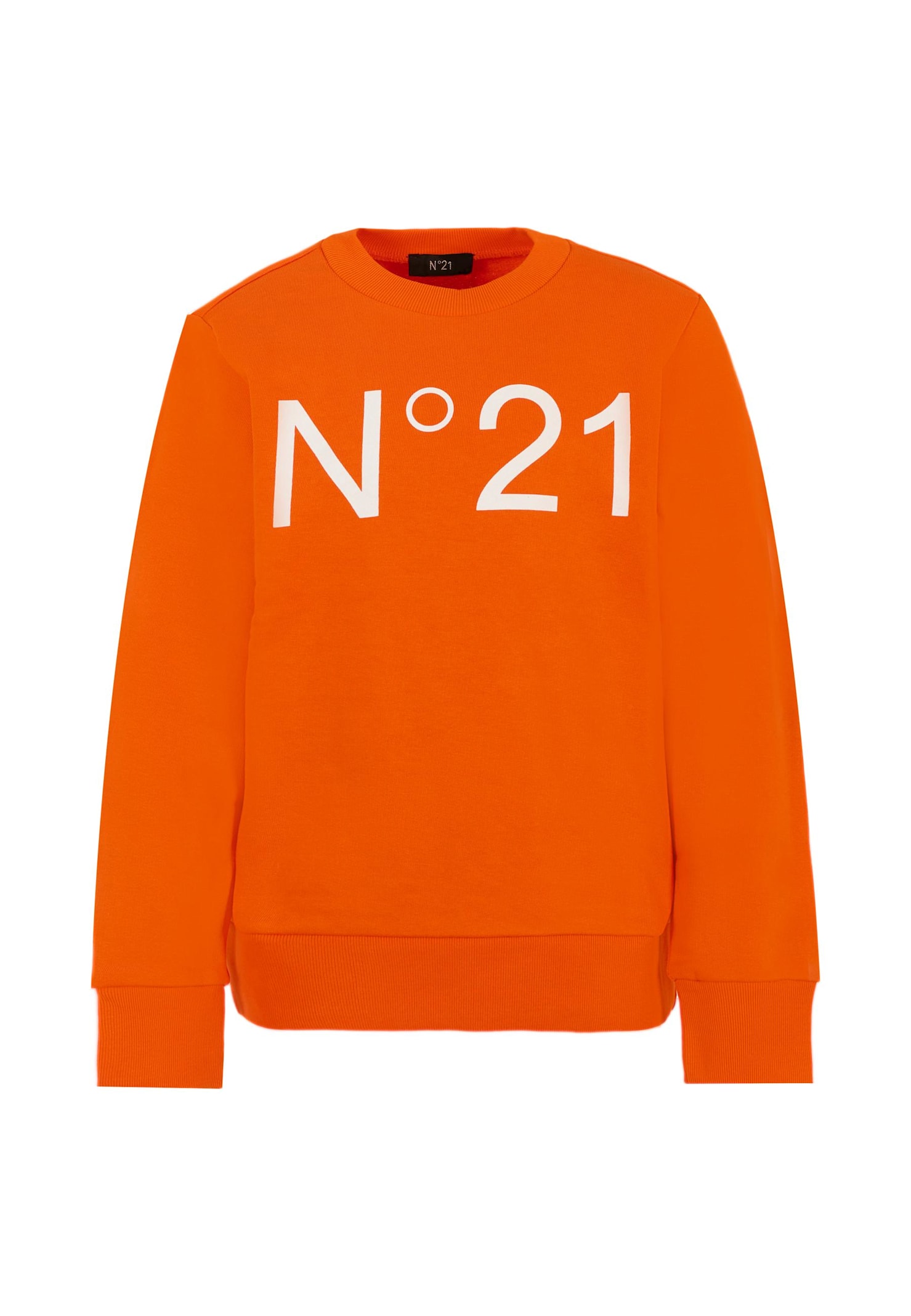 N.21 Orange Sweatshirt For Kids With Logo