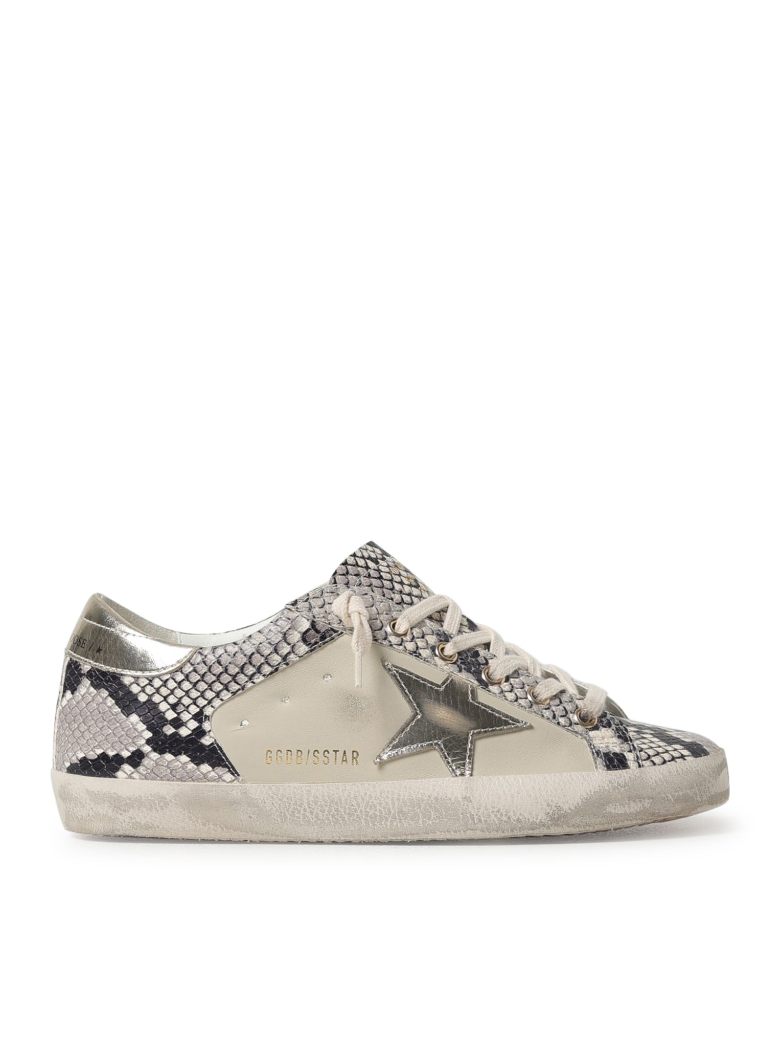 SUPER-STAR SNEAKERS IN NAPPA WITH PYTHON PRINT INSERTS - Golden Goose Deluxe Brand - Woman