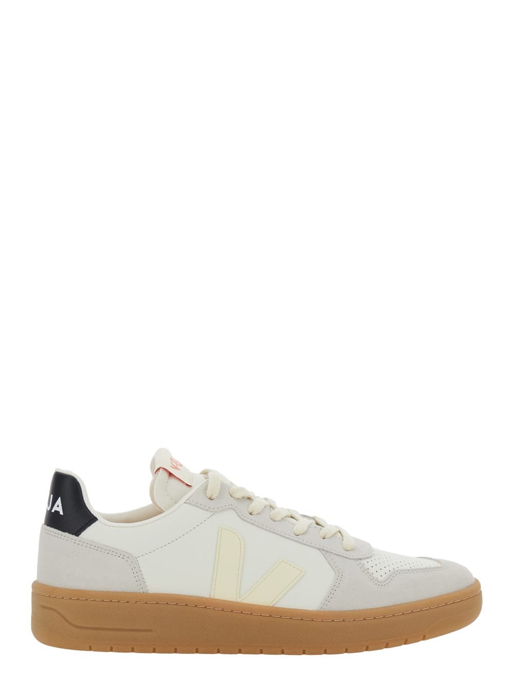 Veja v-82 Grey Low Top Sneakers With Logo Patch On Tongue And Side And Logo Letteirng On The Heel In Leather Unisex
