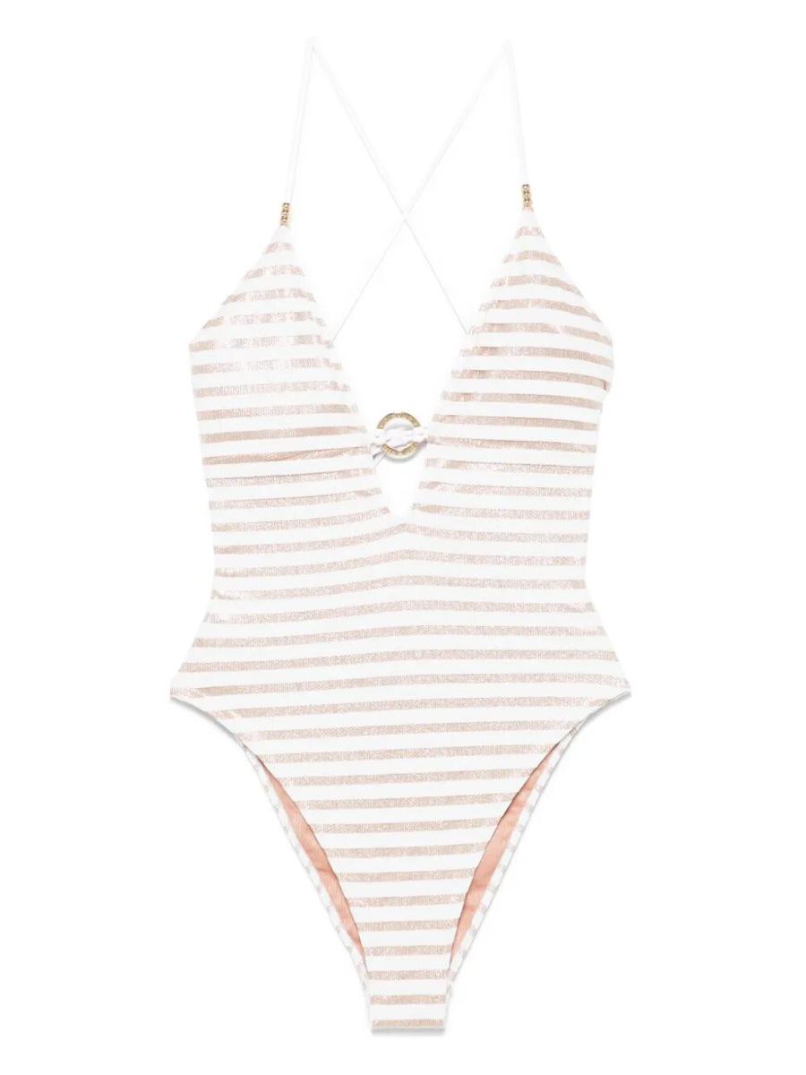 Pin Up Stars Marina Gold One-Piece Swimsuit Clothing