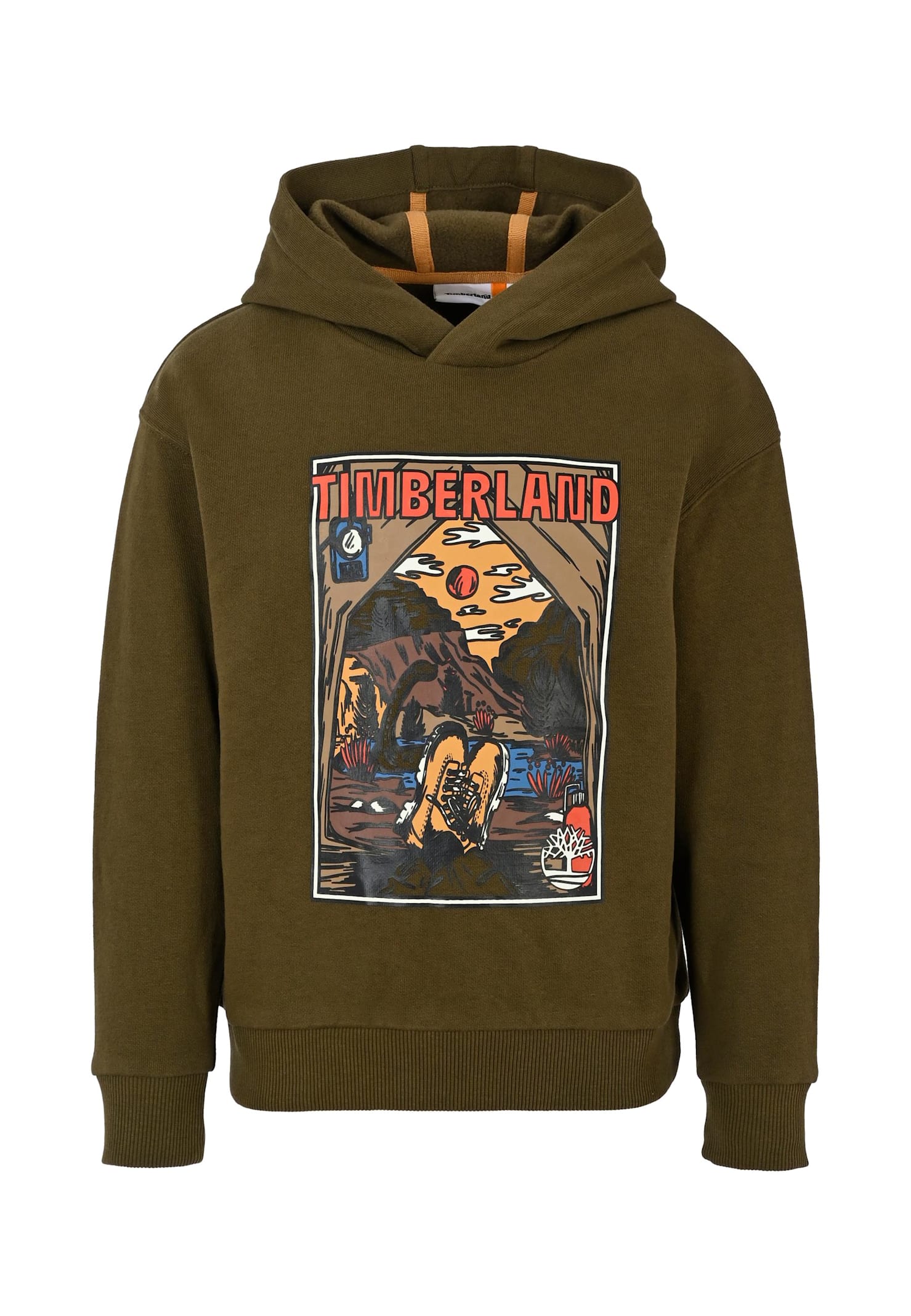 Timberland Green Sweatshirt For Boy With Landscape Print