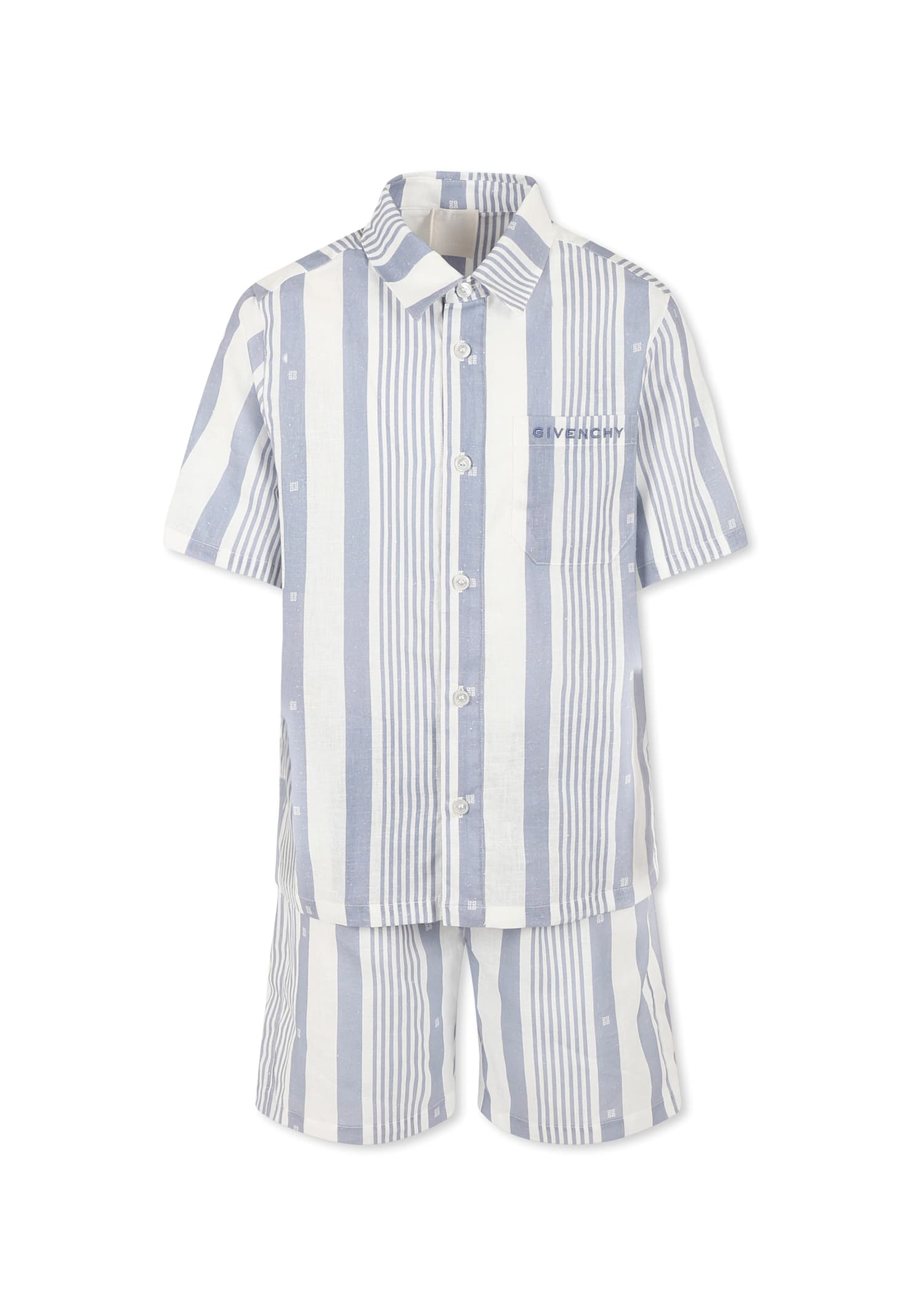 Givenchy Light Blue Suit For Boy With Logo