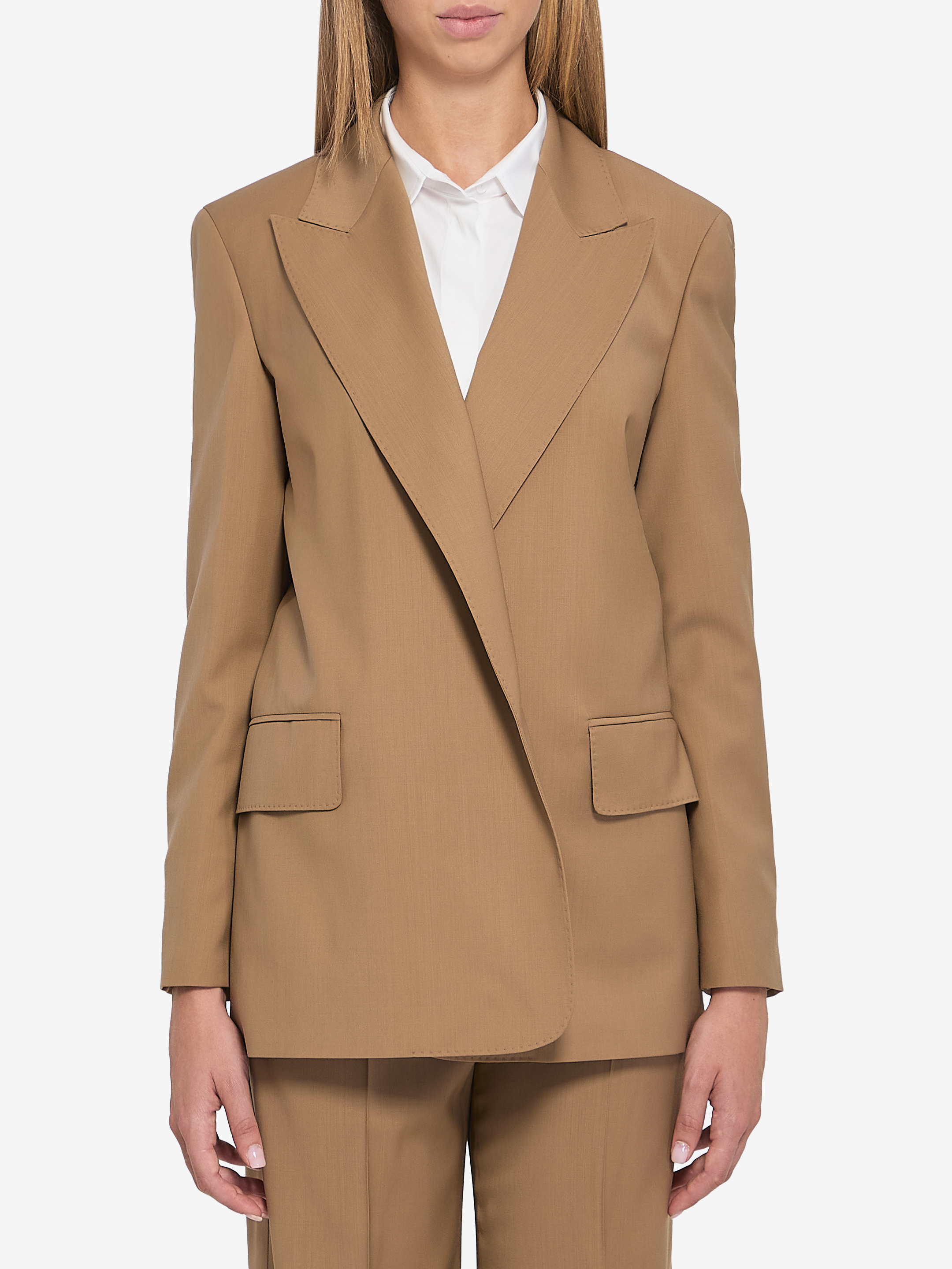 Blazer in wool canvas